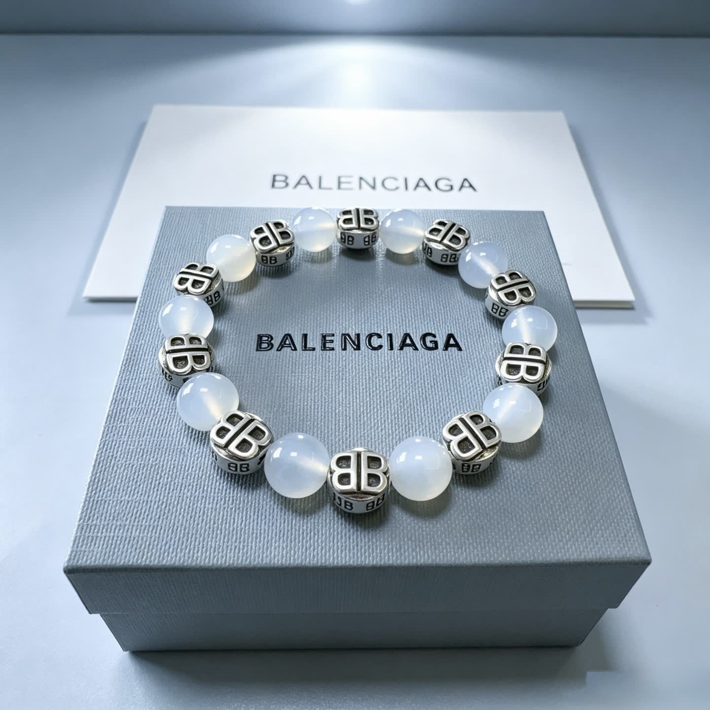 Balenciaga White Bead Bracelet
