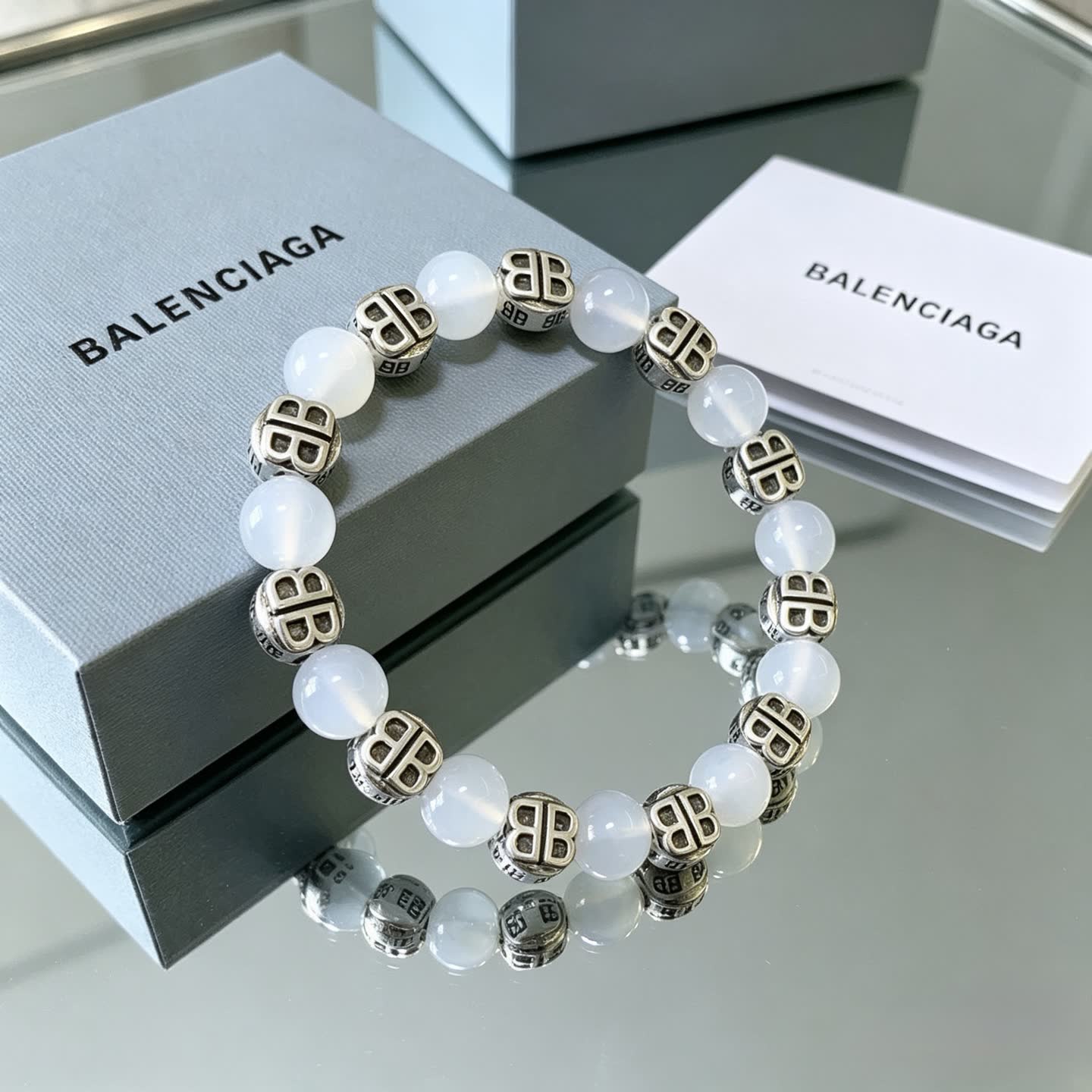 Balenciaga White Bead Bracelet