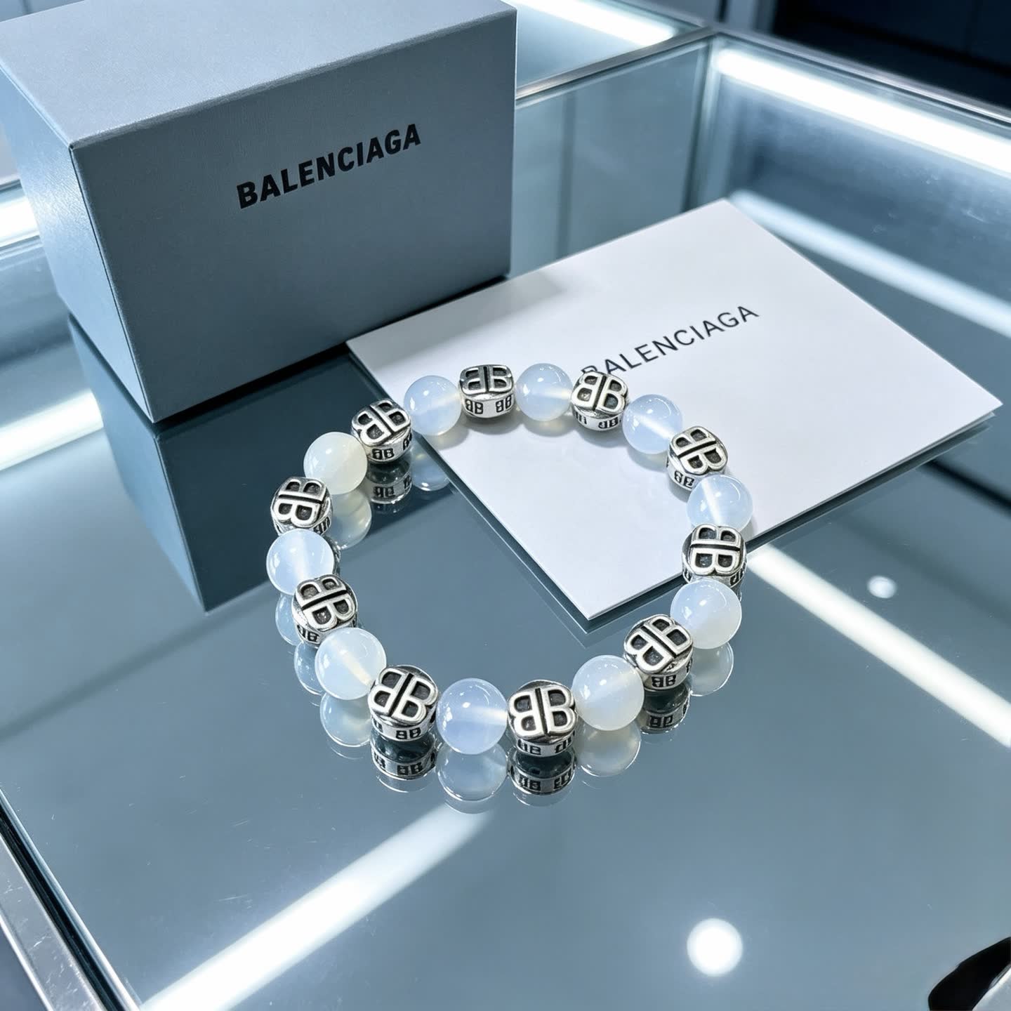 Balenciaga White Bead Bracelet