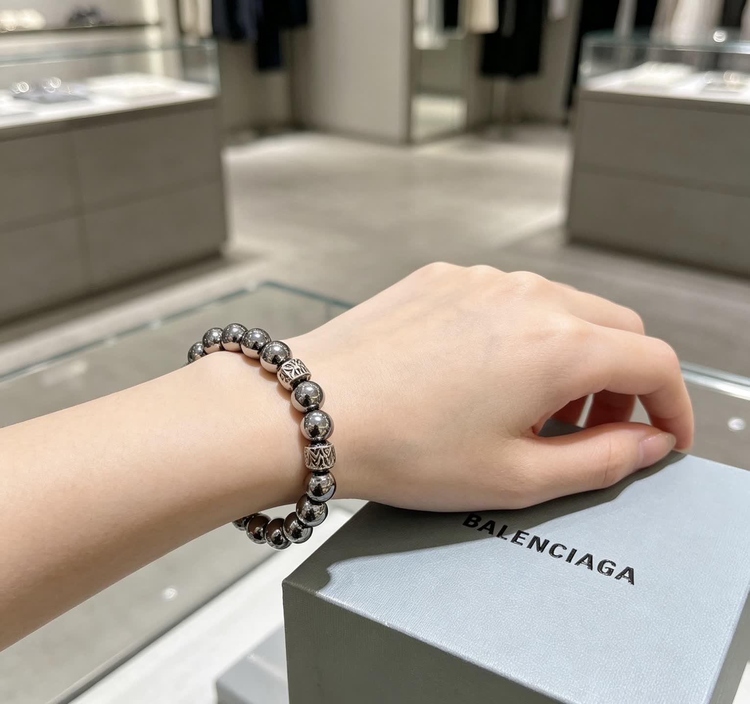 Balenciaga Magnetic Hematite Bracelet