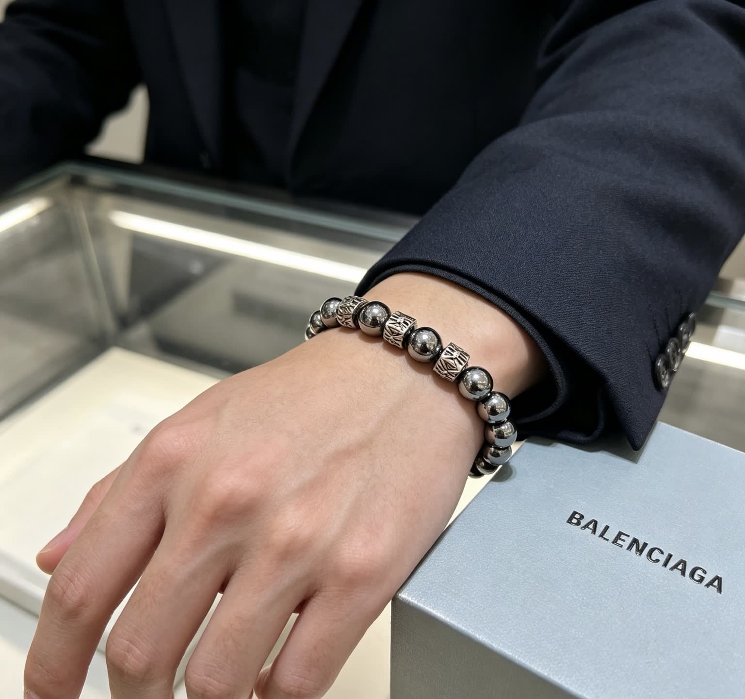 Balenciaga Magnetic Hematite Bracelet