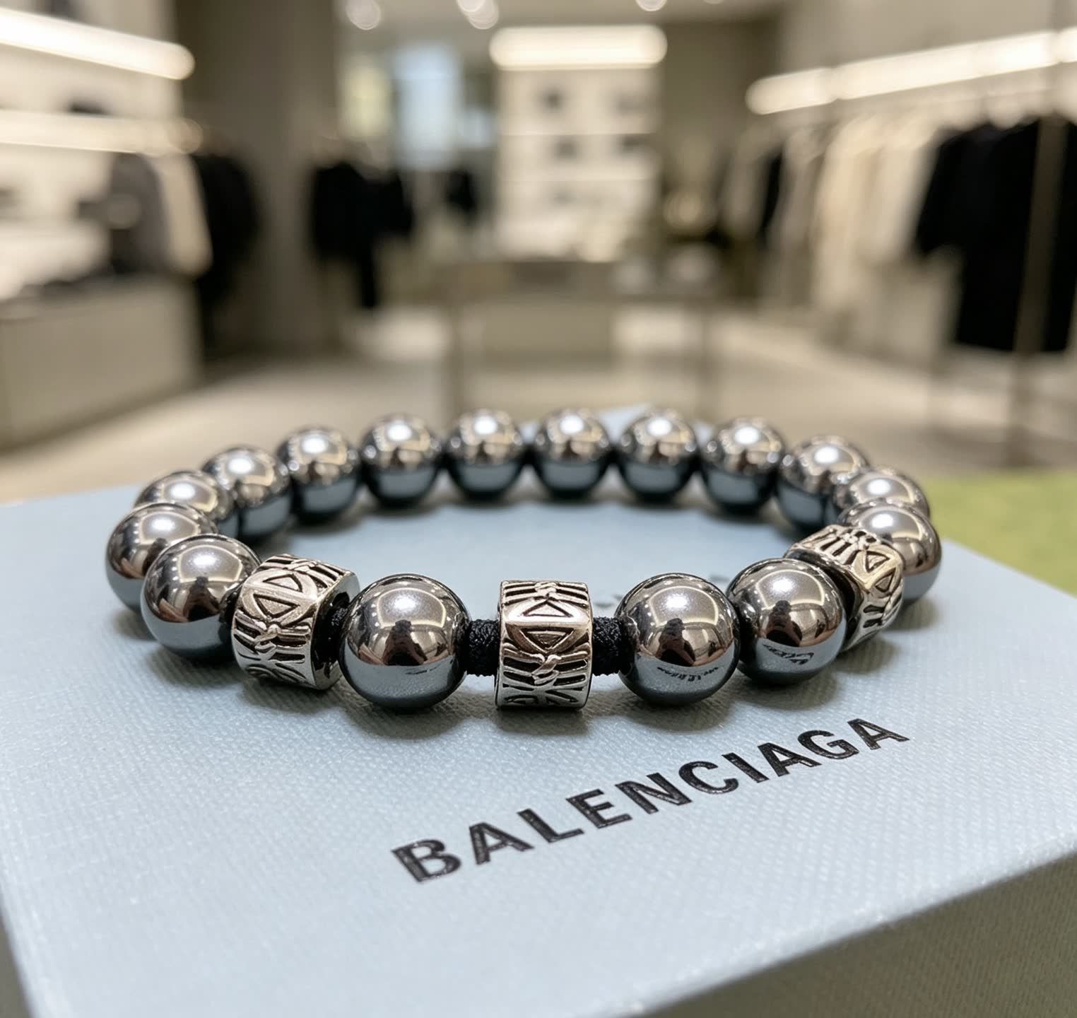 Balenciaga Magnetic Hematite Bracelet