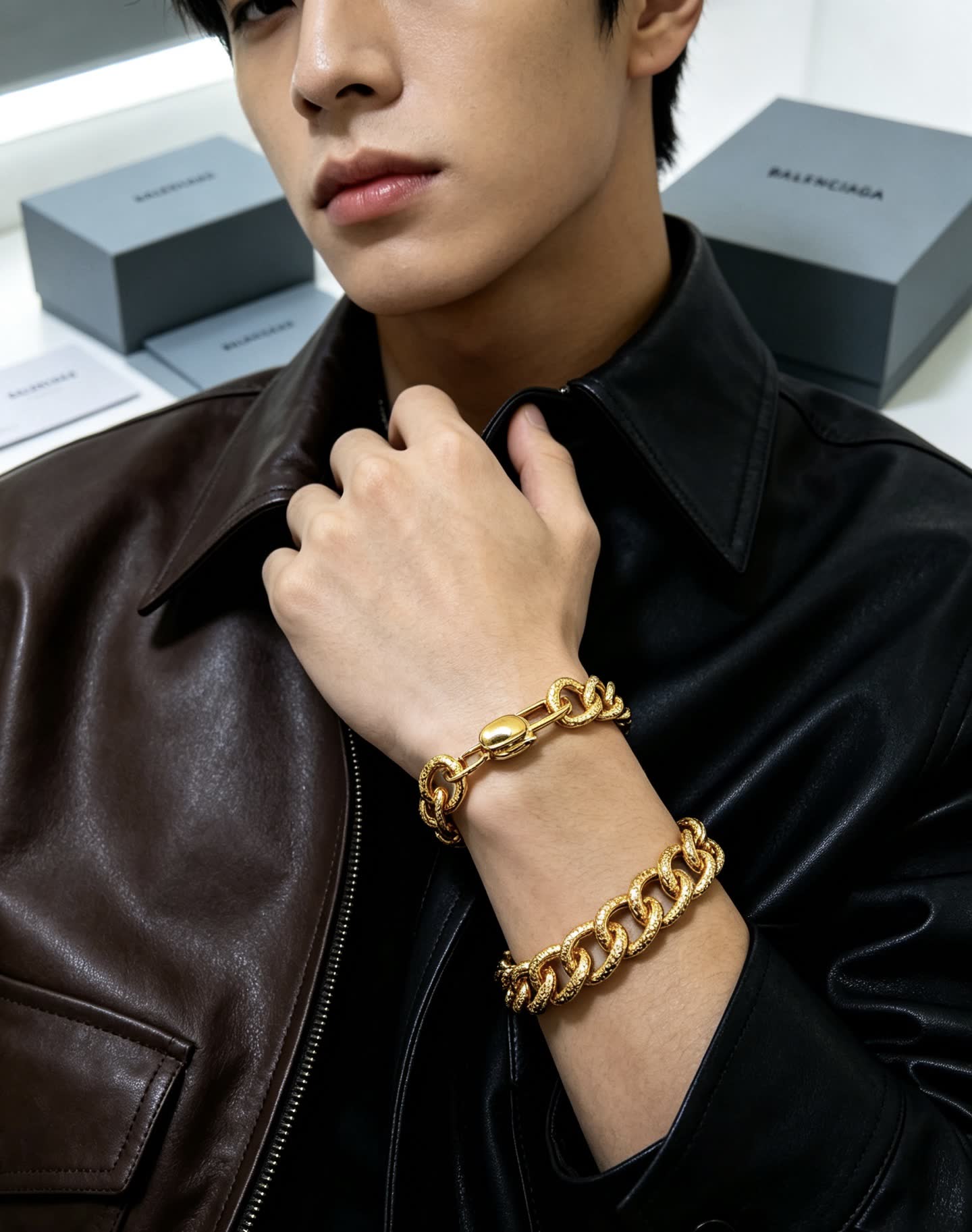 Balenciaga Gold-Plated Chain Bracelet