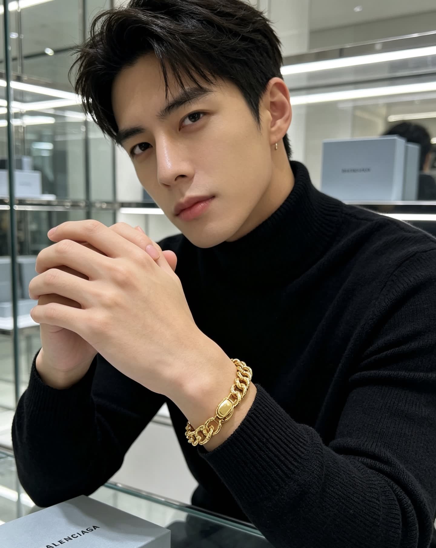 Balenciaga Gold-Plated Chain Bracelet