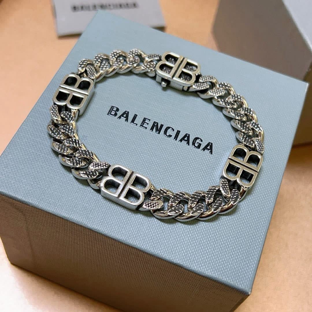 Balenciaga Silver 'BB' Bracelet