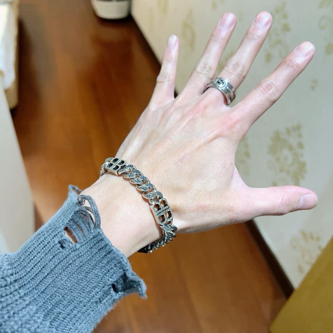 Balenciaga Silver 'BB' Bracelet