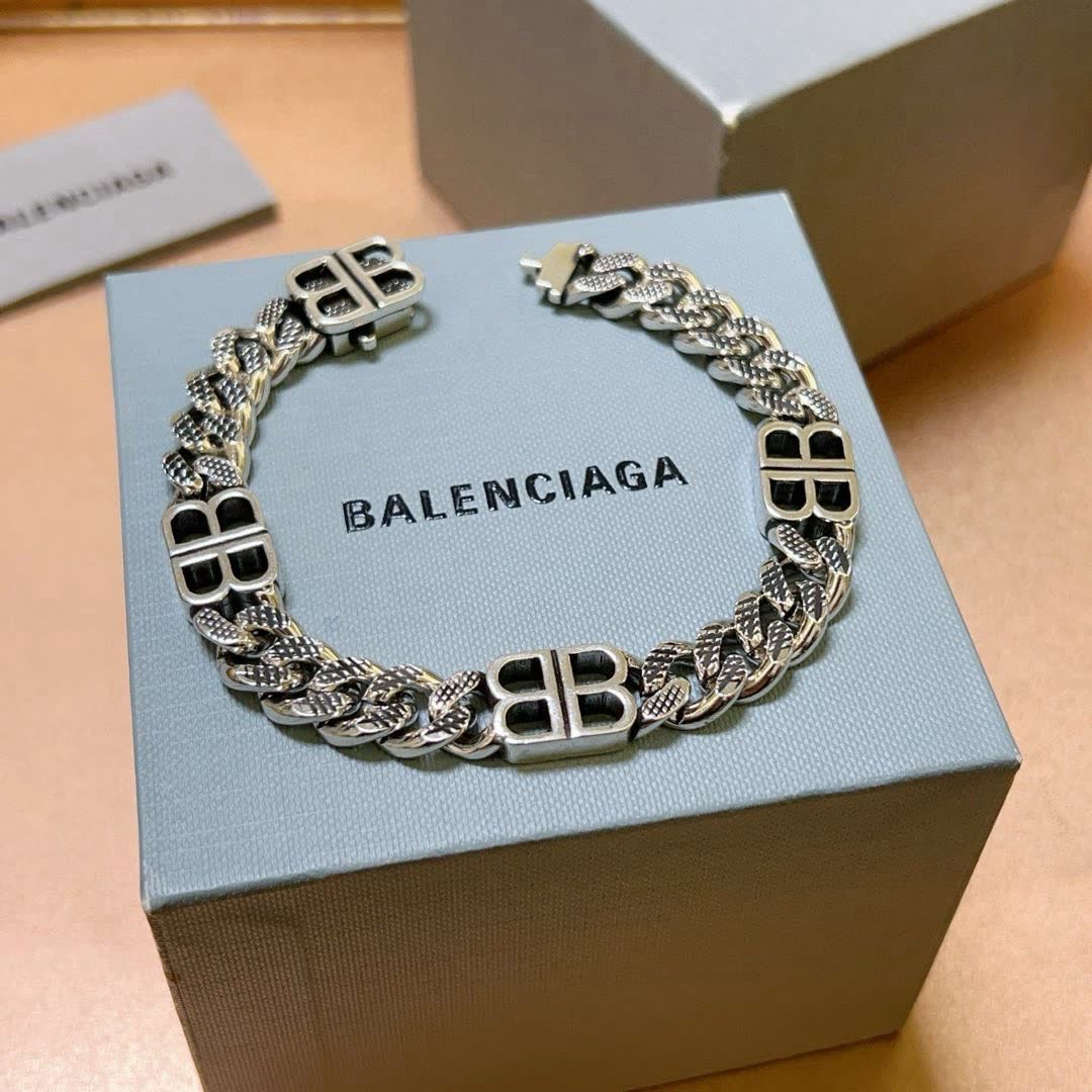 Balenciaga Silver 'BB' Bracelet