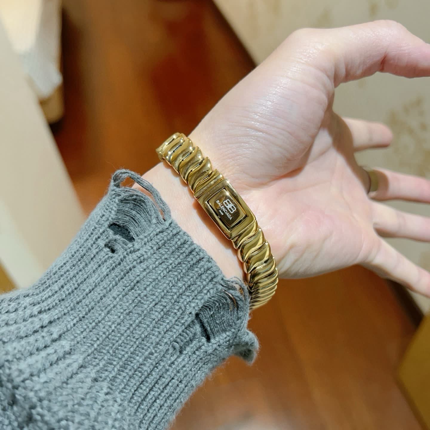 Balenciaga Gold Tone Bracelet