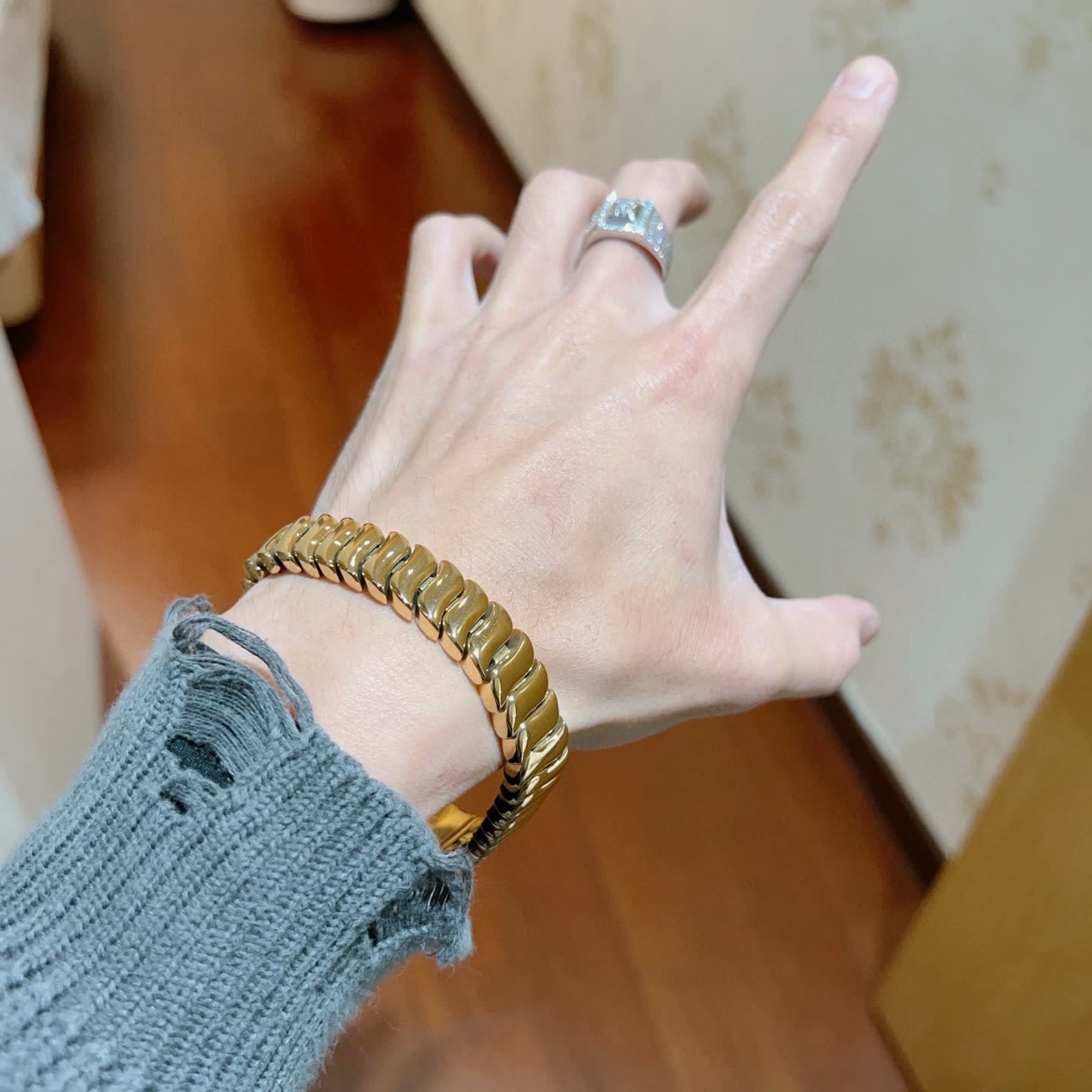 Balenciaga Gold Tone Bracelet