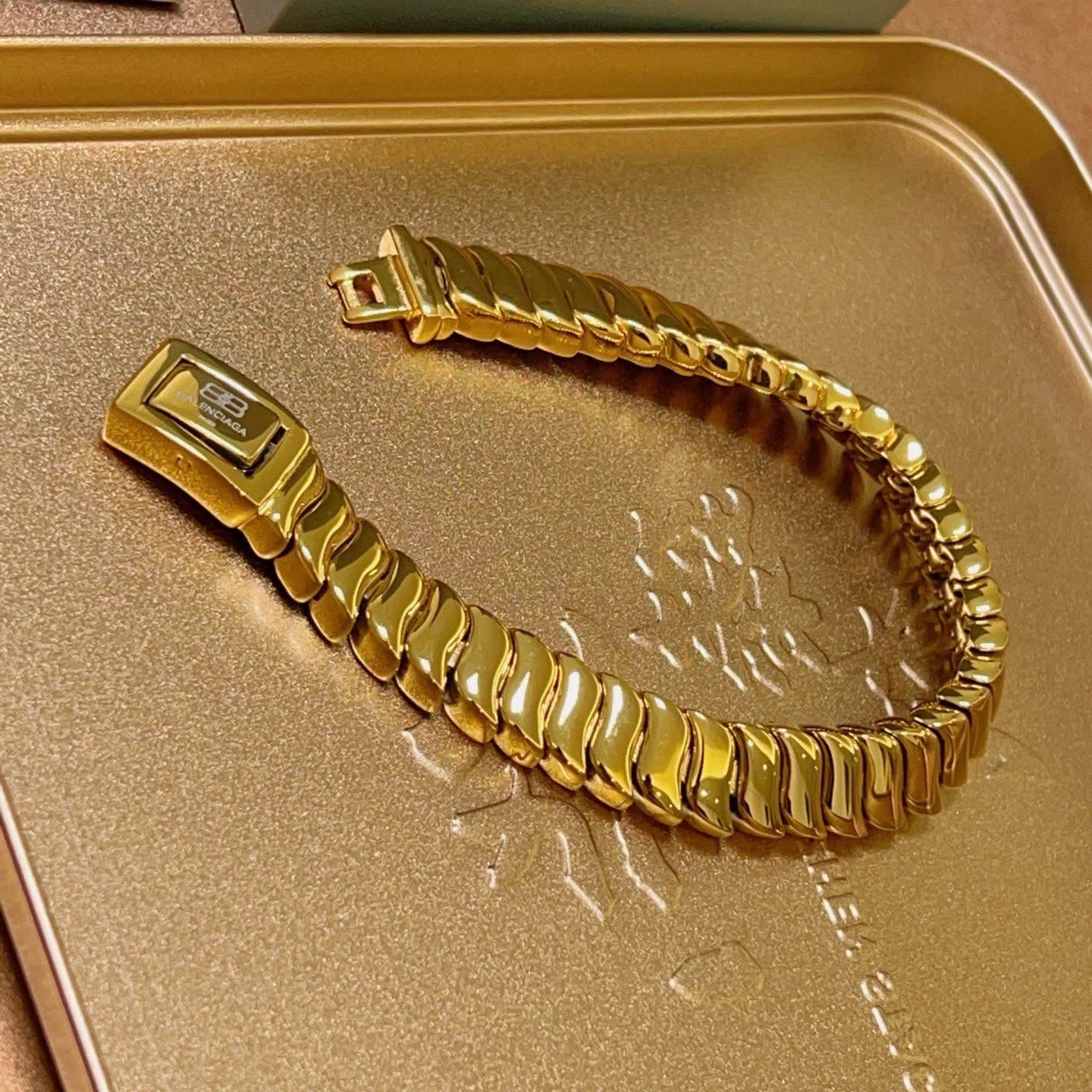 Balenciaga Gold Tone Bracelet
