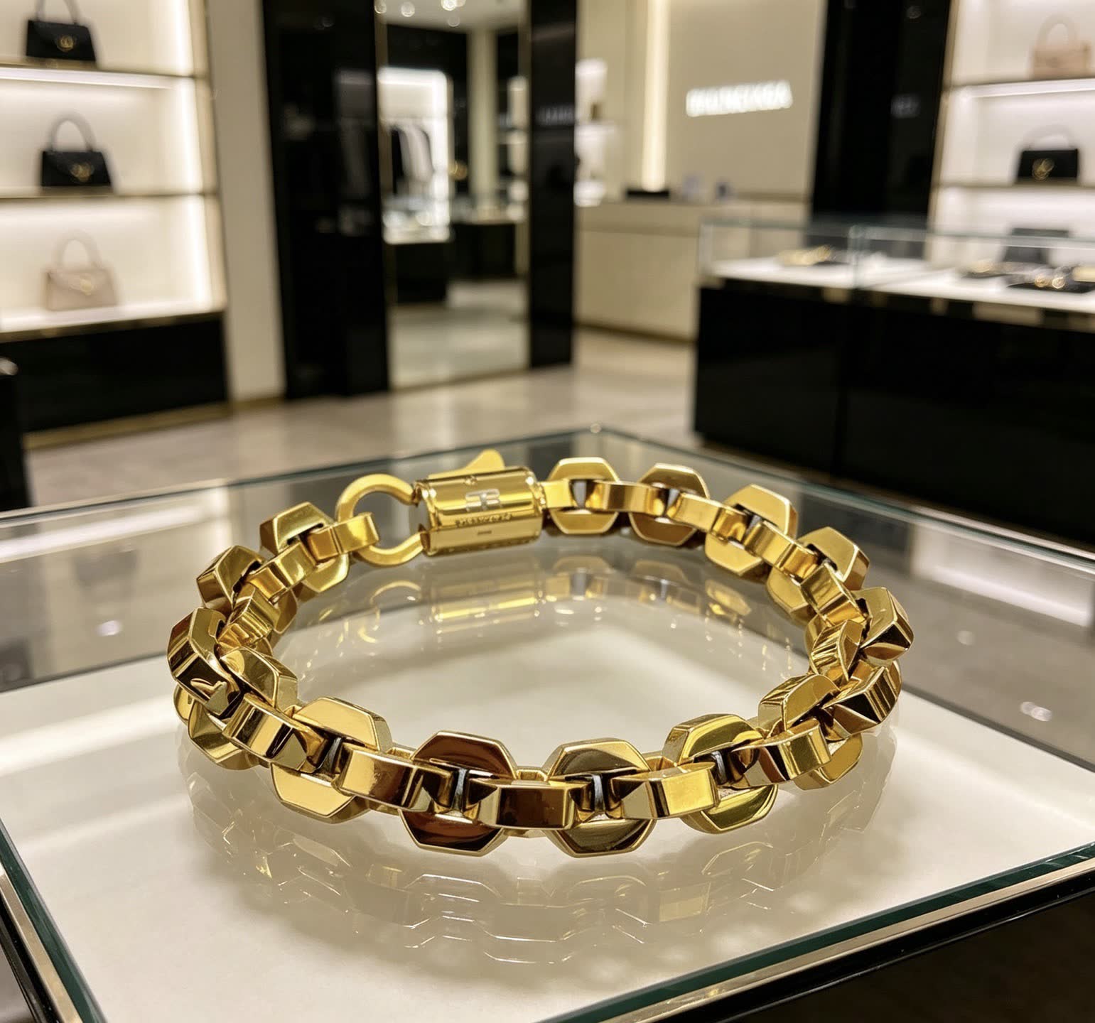 Balenciaga Gold Tone Link Bracelet