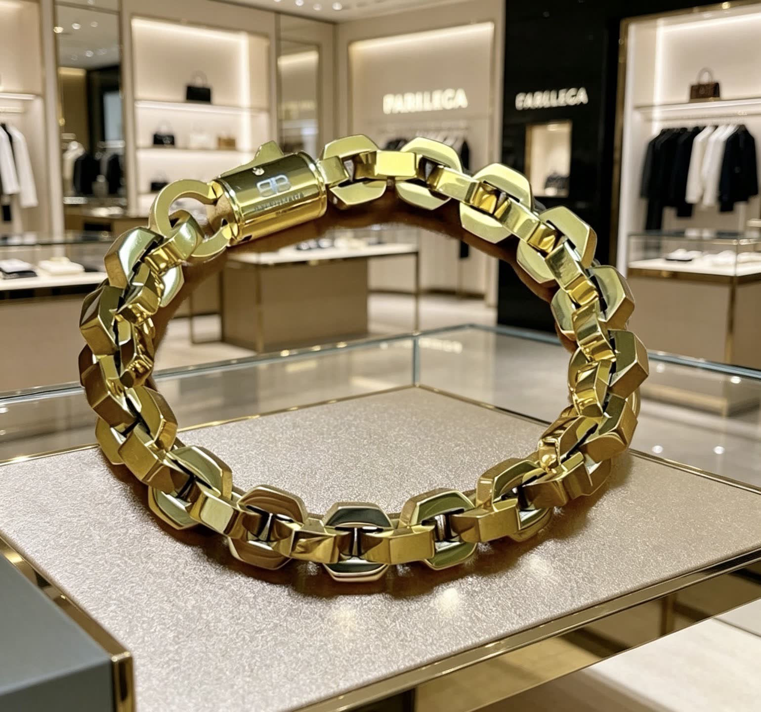 Balenciaga Gold Tone Link Bracelet
