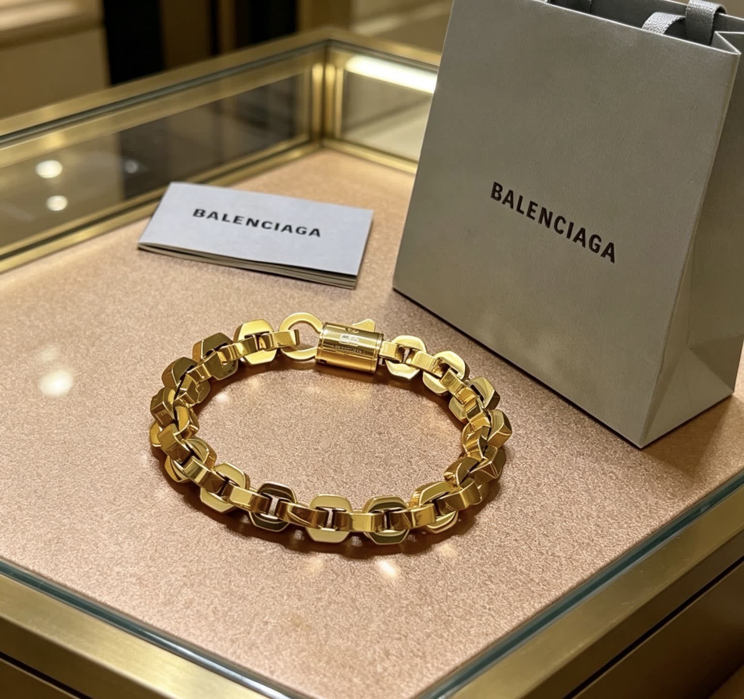 Balenciaga Gold Tone Link Bracelet