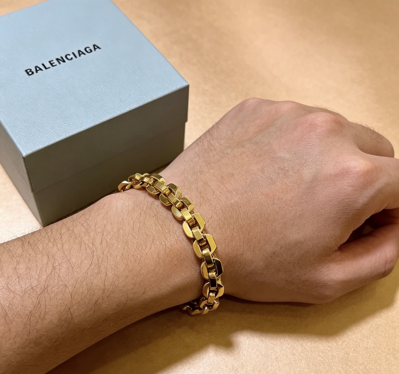 Balenciaga Gold Tone Link Bracelet