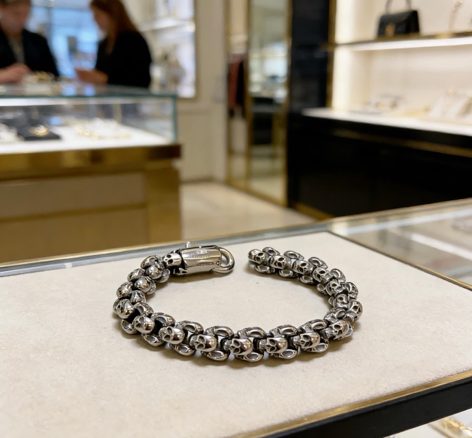 Balenciaga Silver Skull Bracelet