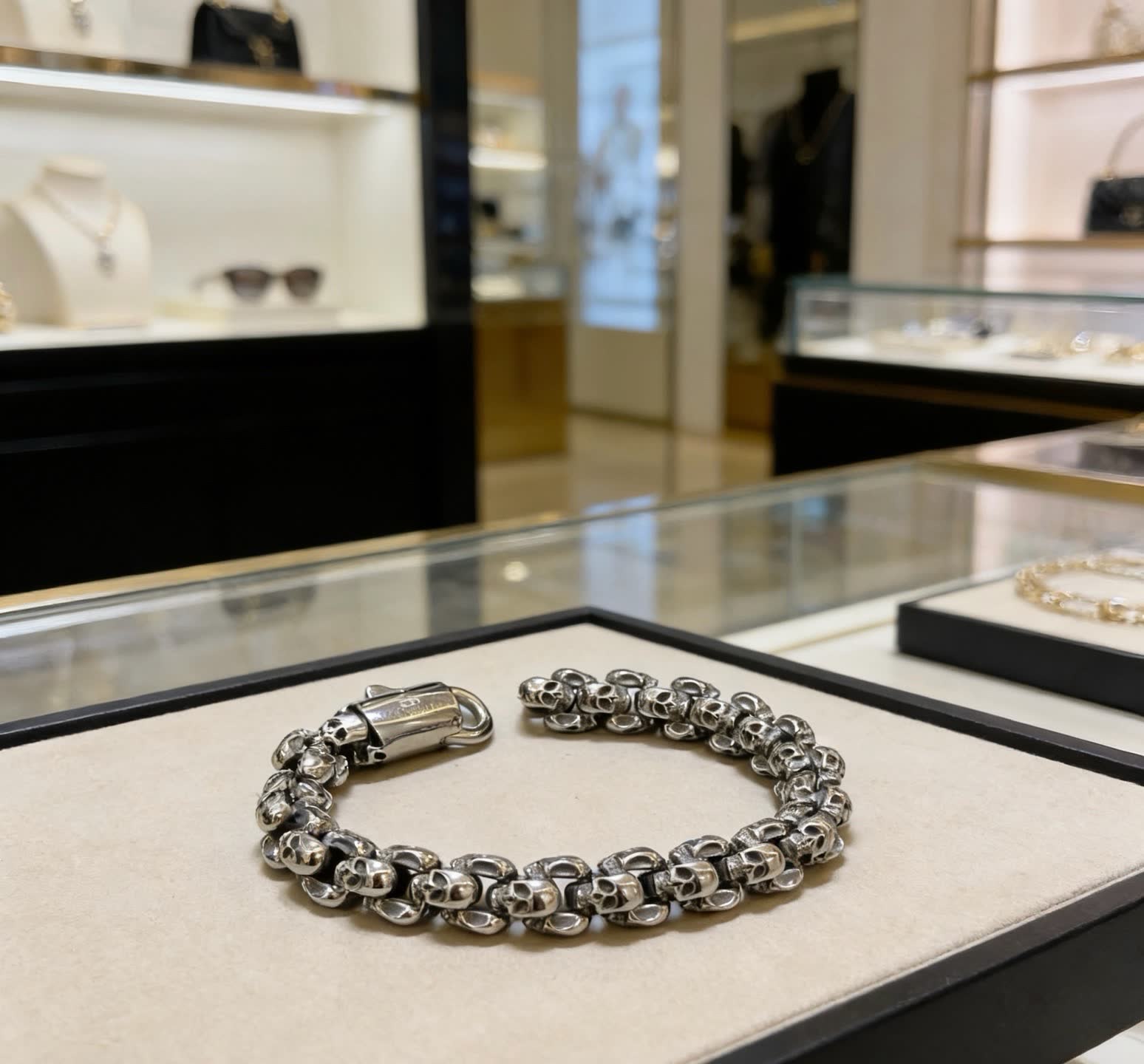Balenciaga Silver Skull Bracelet