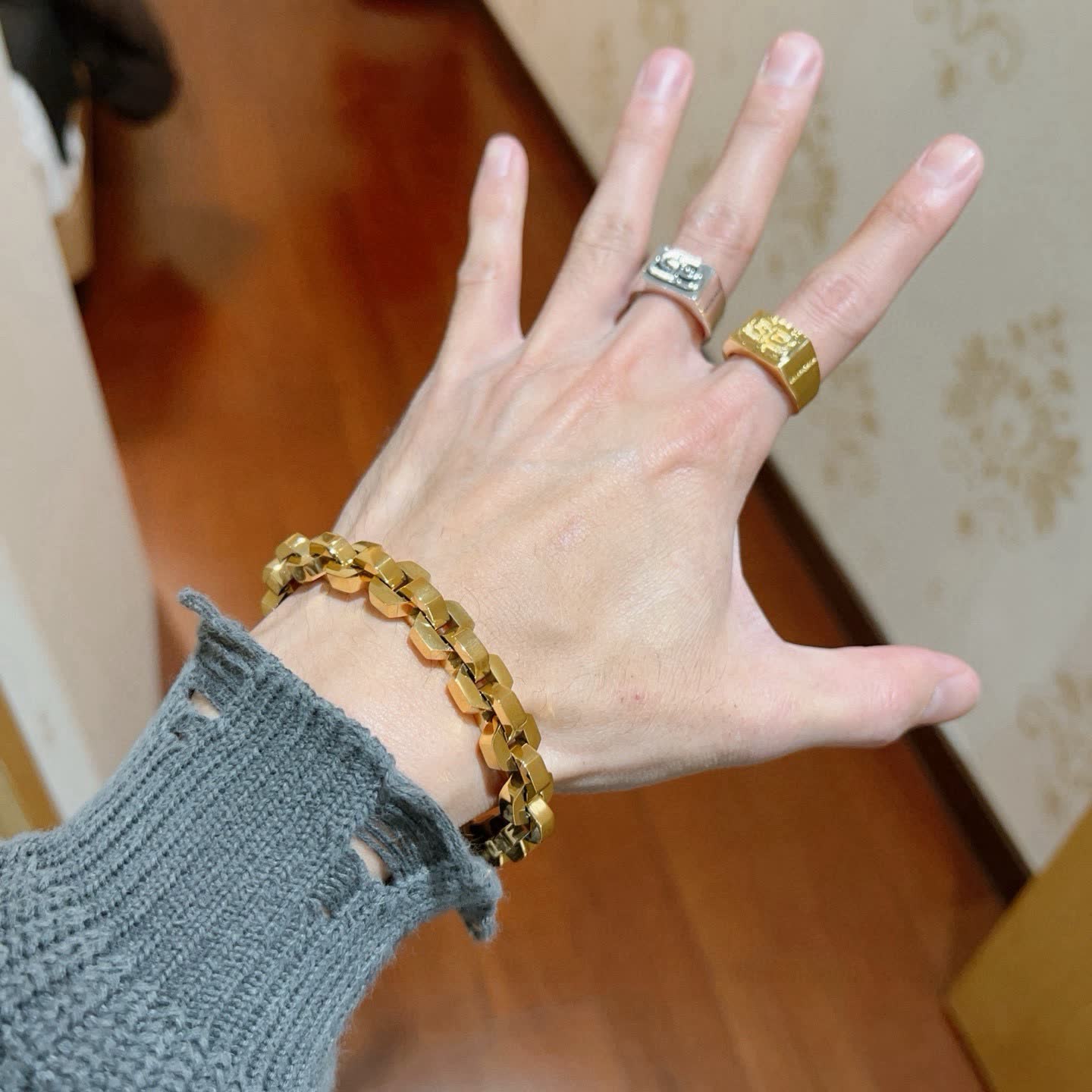 Balenciaga Gold Tone Bracelet