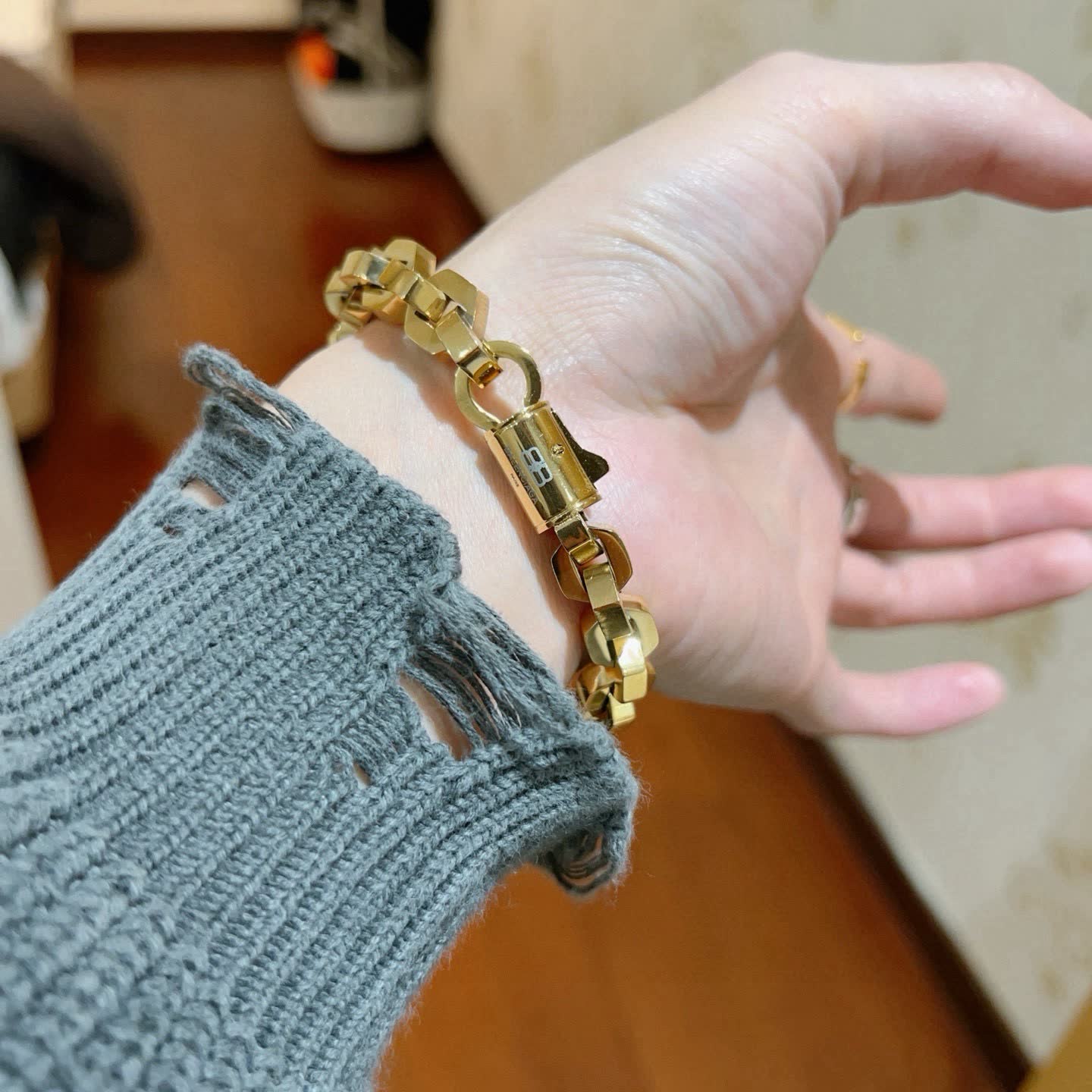 Balenciaga Gold Tone Bracelet