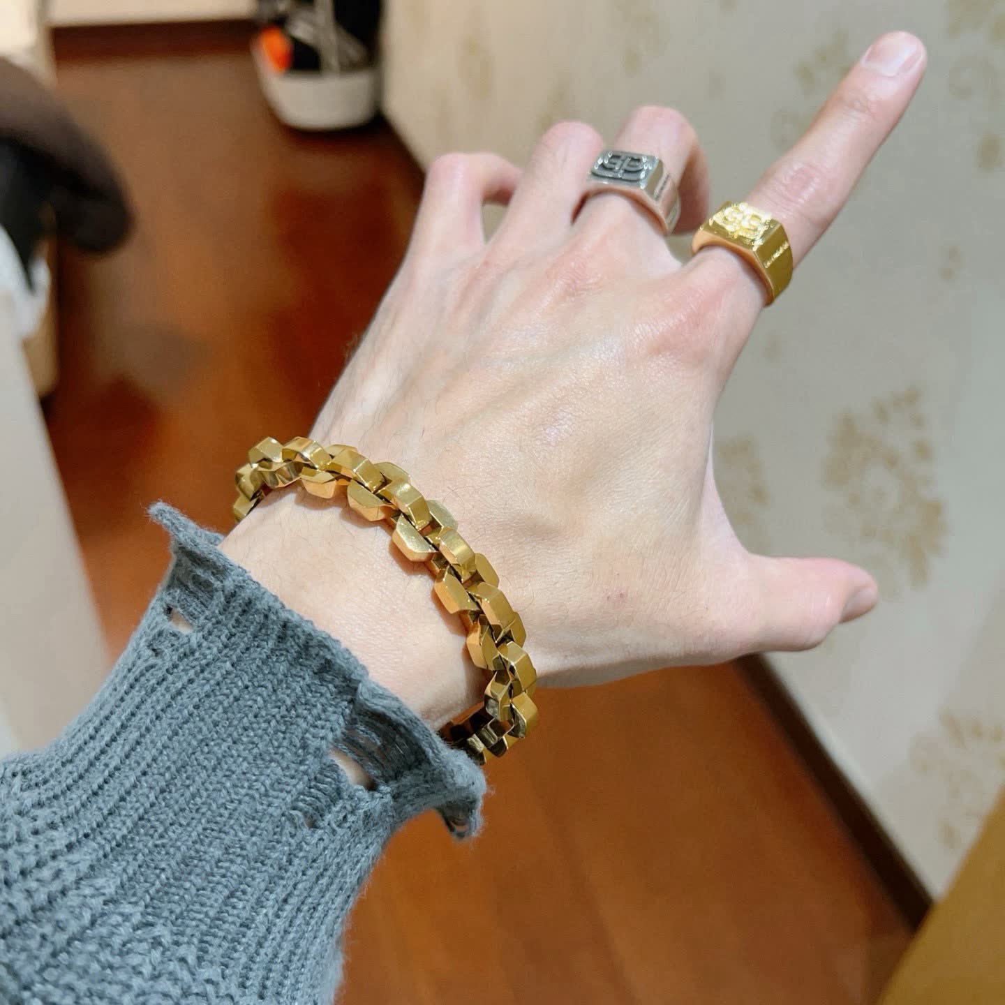 Balenciaga Gold Tone Bracelet
