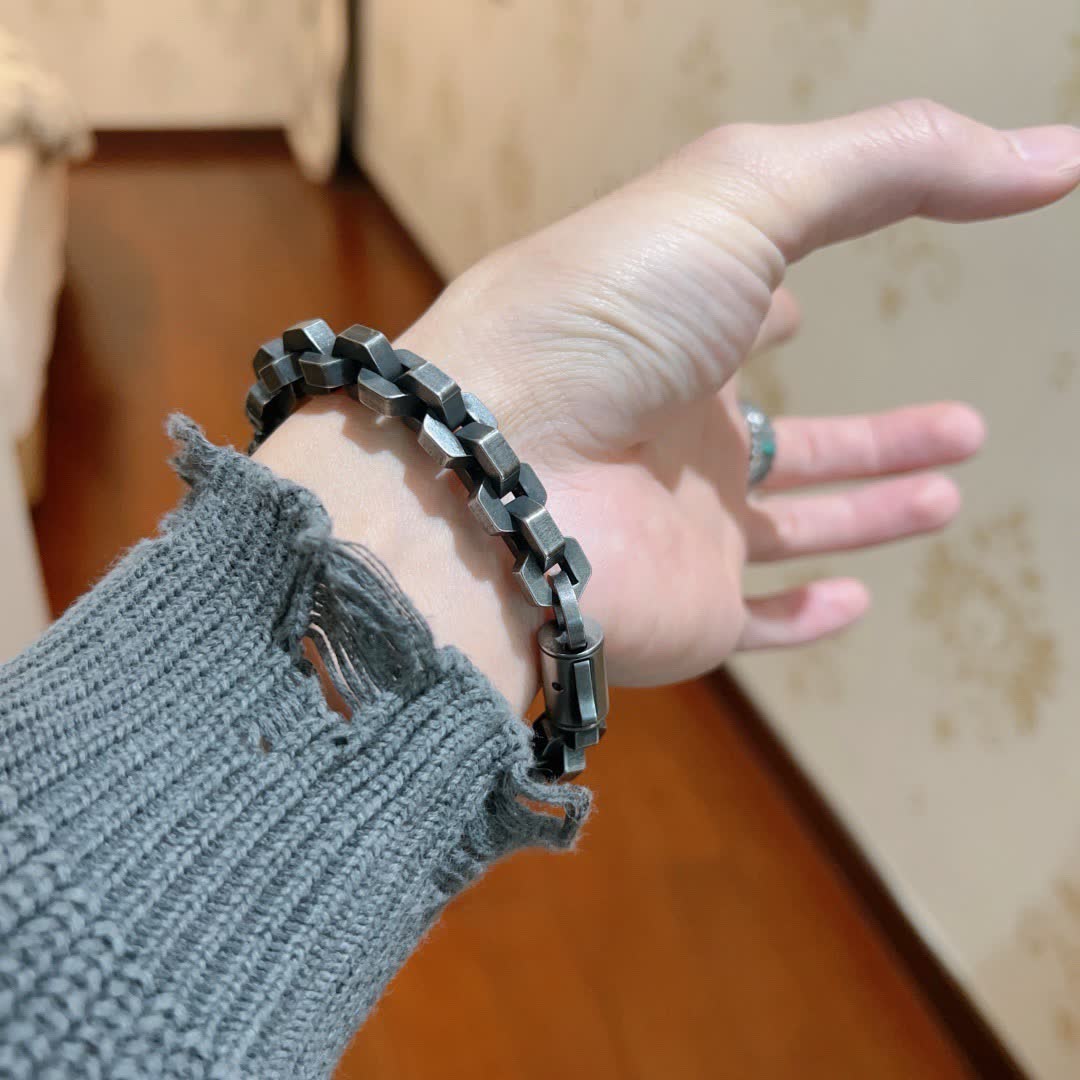 Balenciaga Silver Skull Bracelet