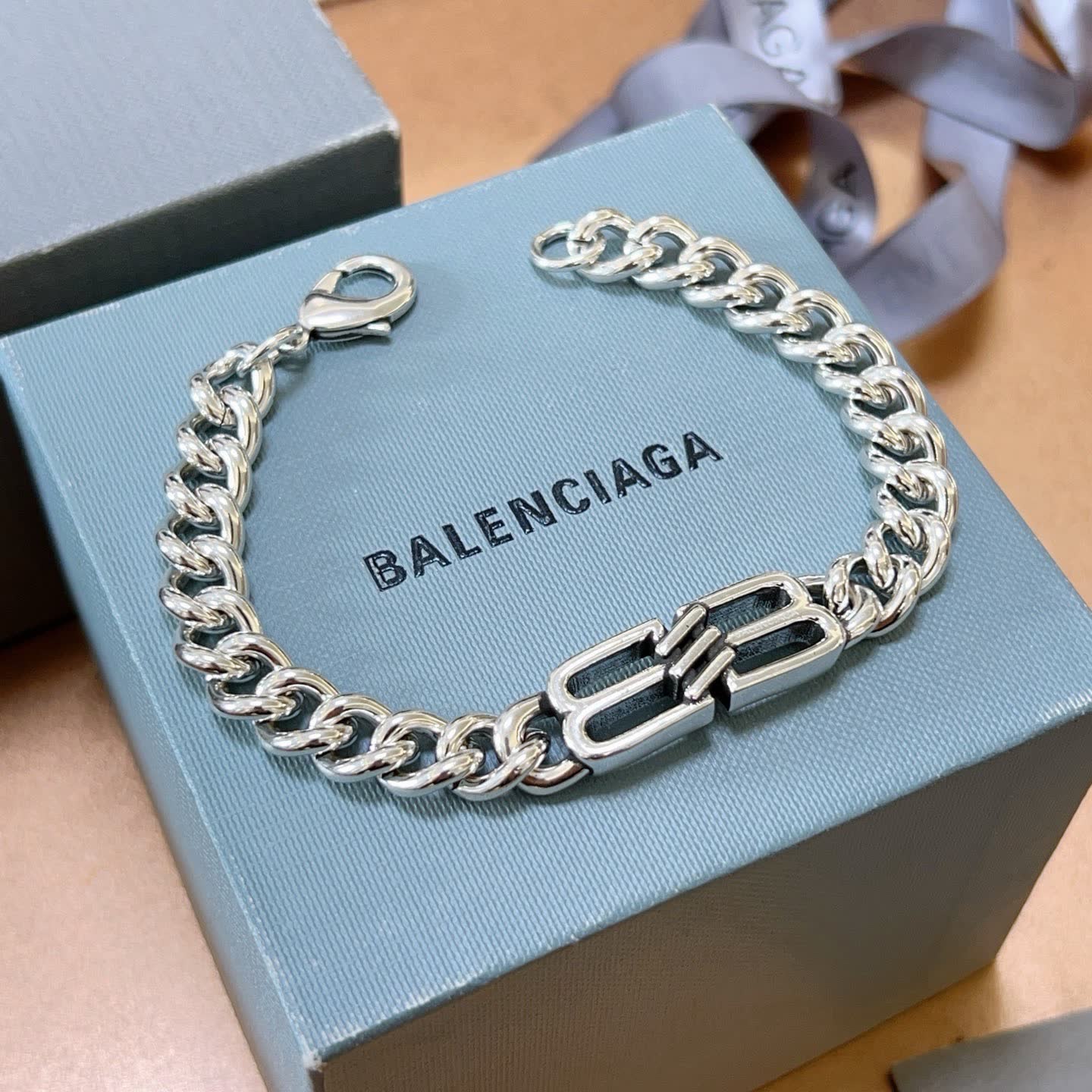 Balenciaga Silver Chain Bracelet