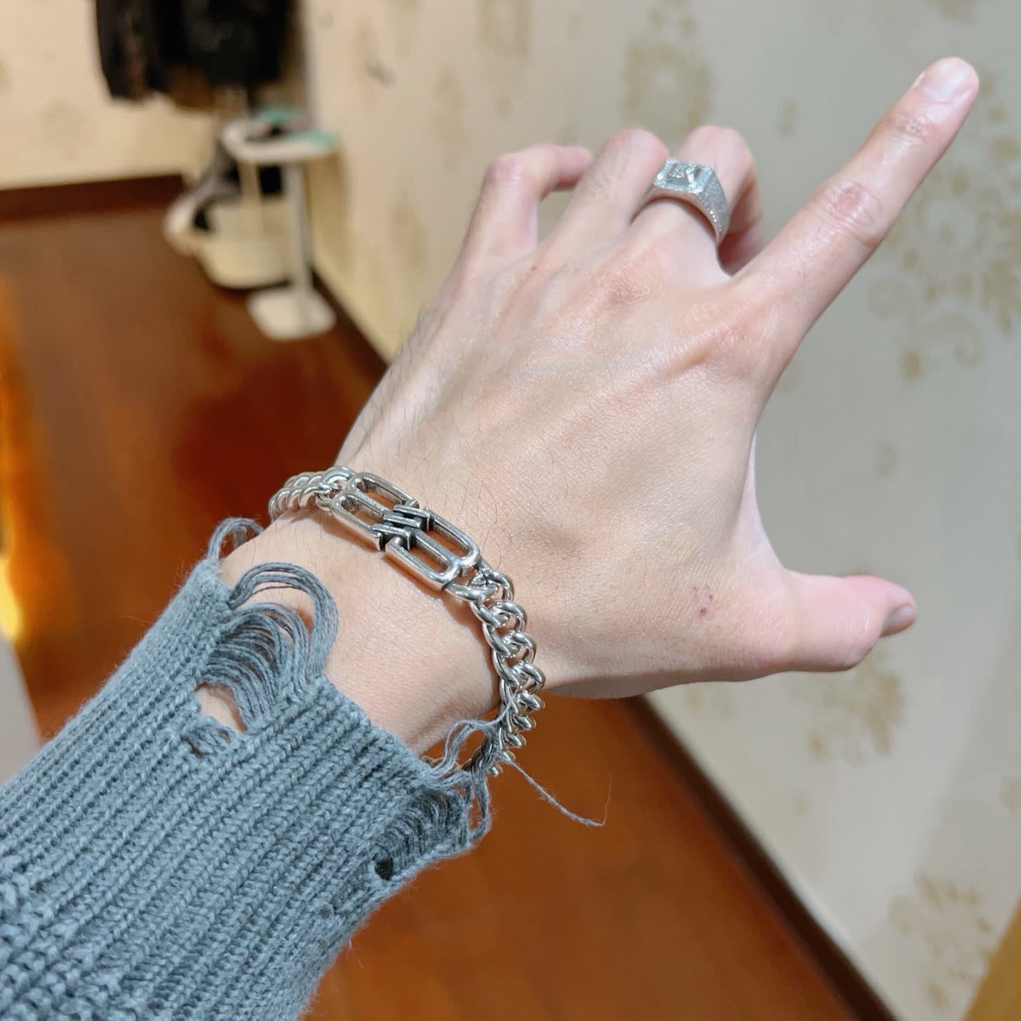 Balenciaga Silver Chain Bracelet