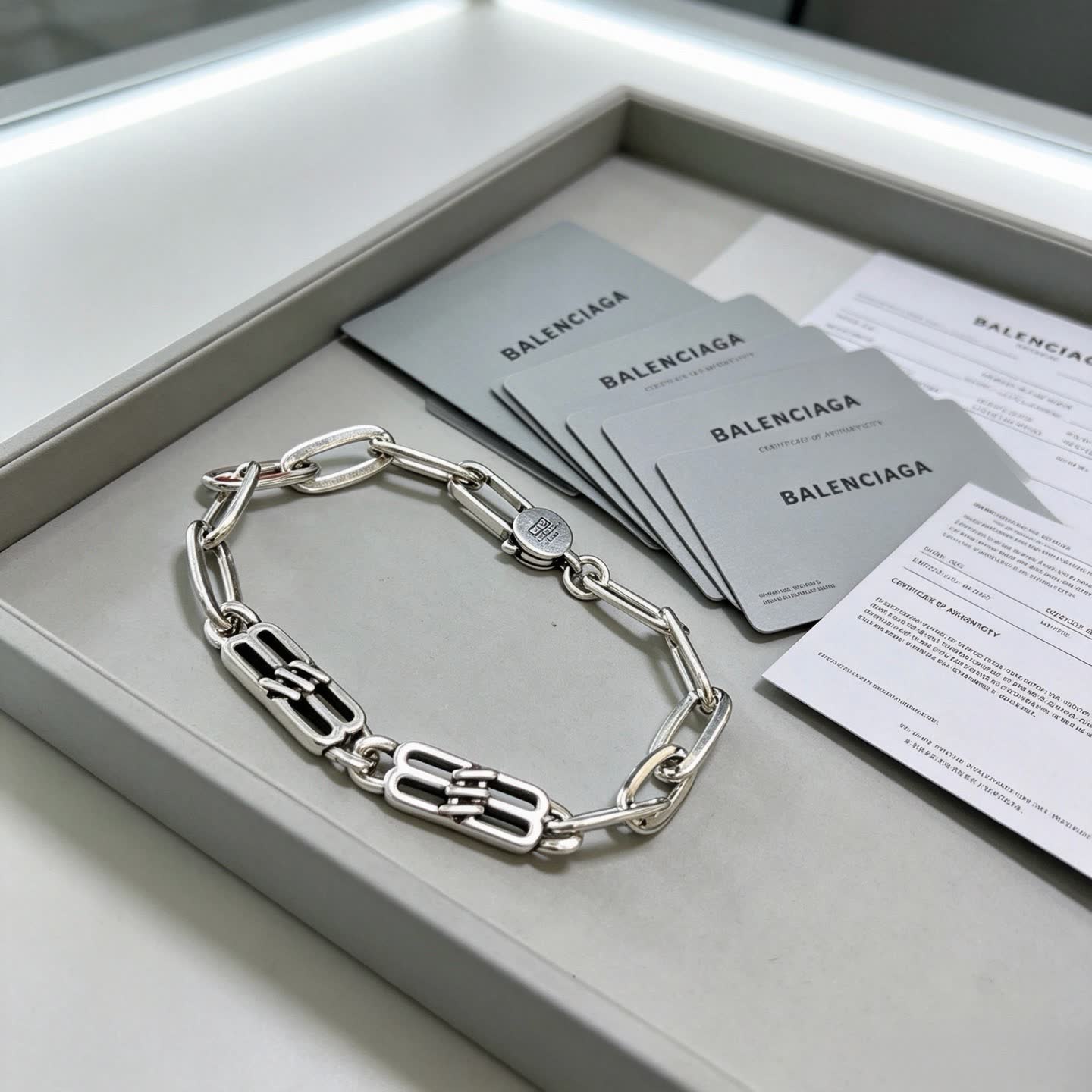 Balenciaga Silver Chain Bracelet