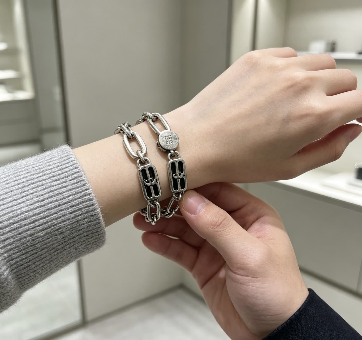 Balenciaga Silver Chain Bracelet