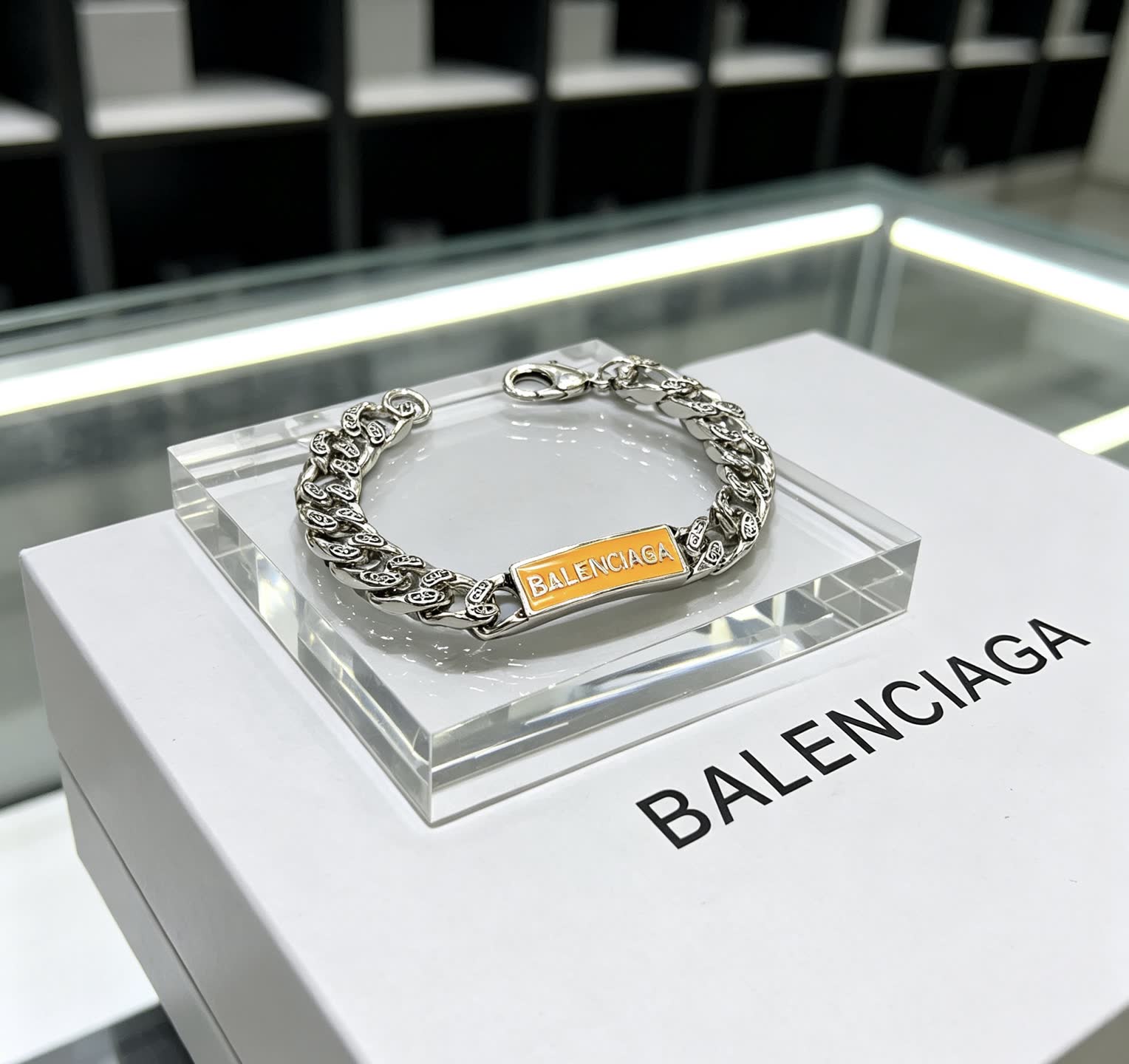 Balenciaga Silver Bracelet with Logo