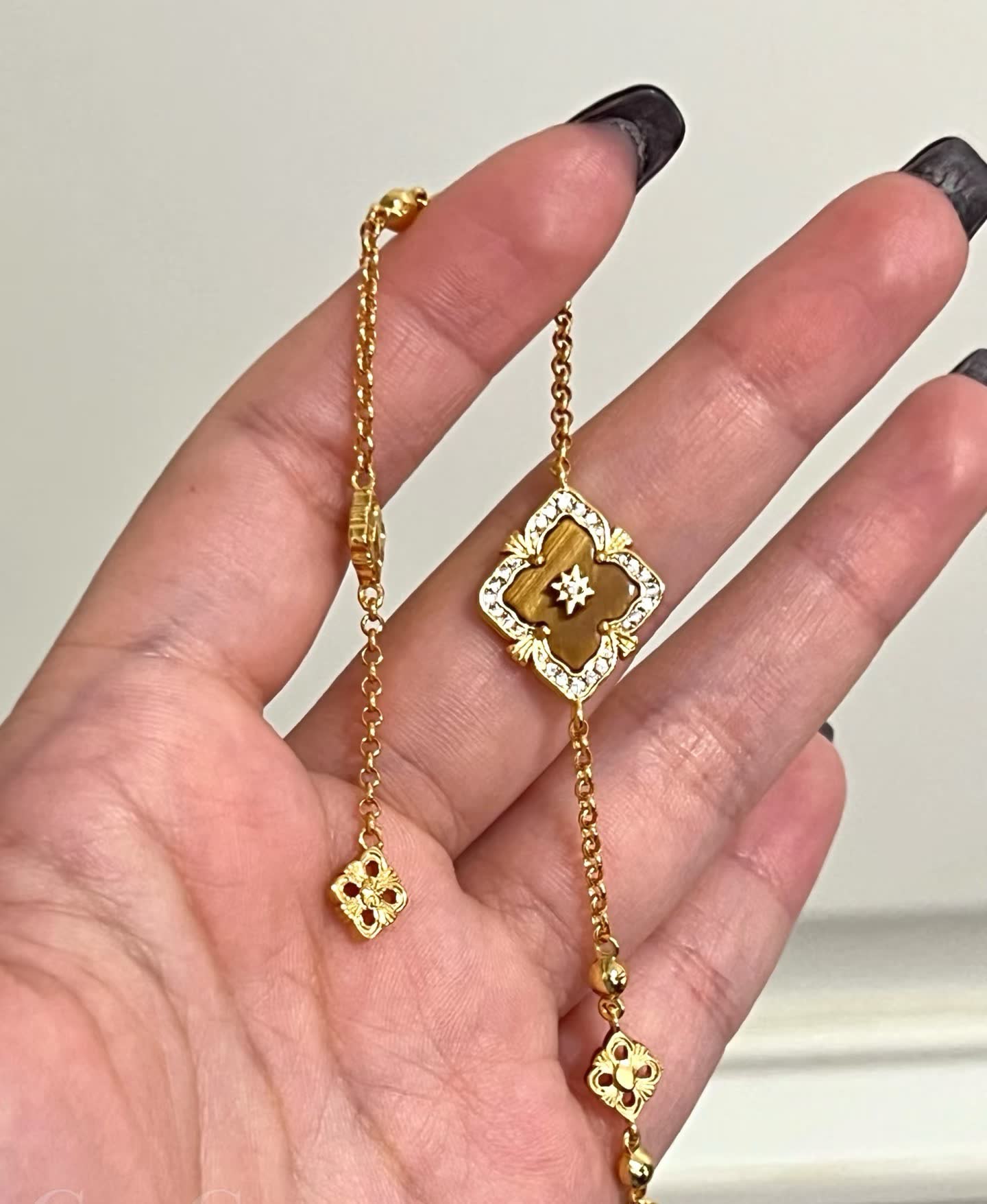 Buccellati Gold Bracelet with Enamel and Diamond Accents