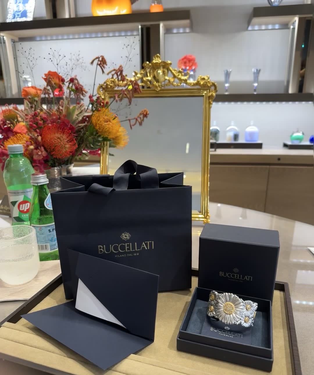 Buccellati Silver and Gold Flower Bracelet