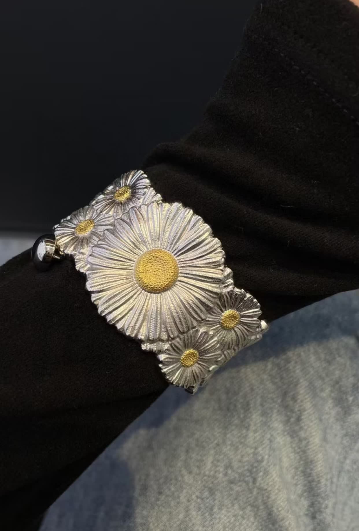 Buccellati Silver Daisy Flower Bracelet