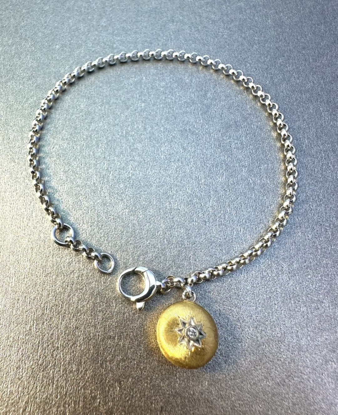 Buccellati Silver Bracelet with Gold Charm
