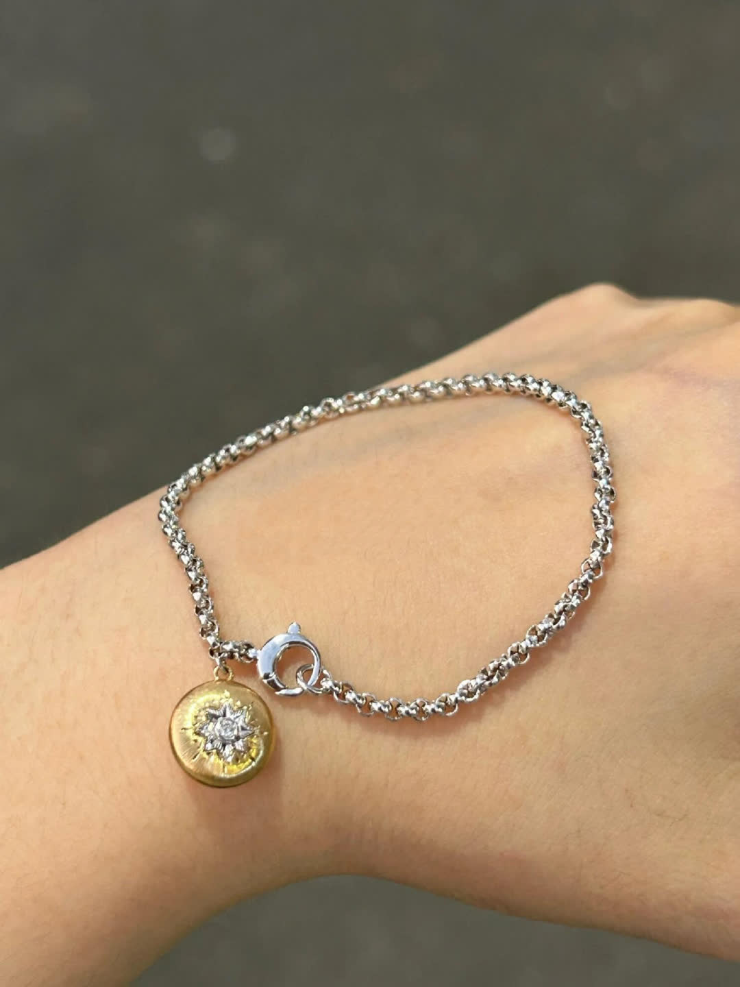 Buccellati Silver Bracelet with Gold Charm
