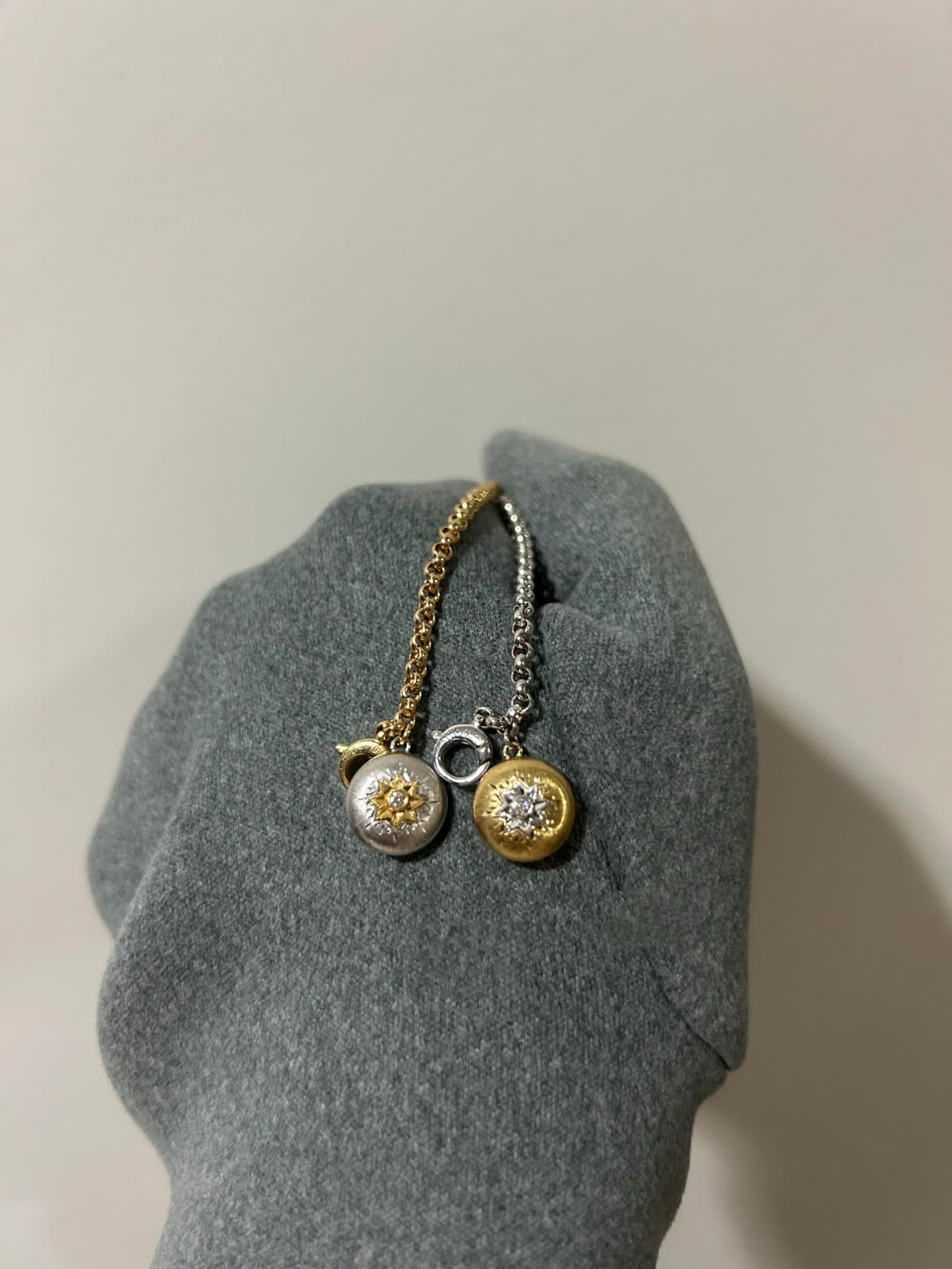 Buccellati Silver Bracelet with Gold Charm
