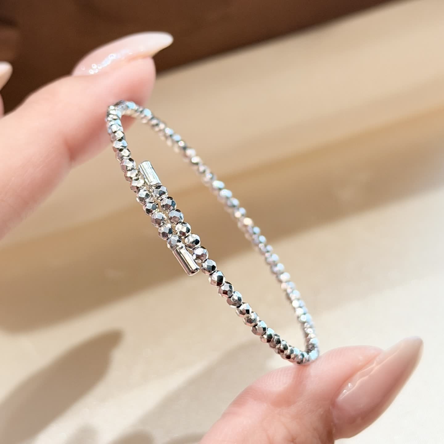 Silver Beaded Bracelet