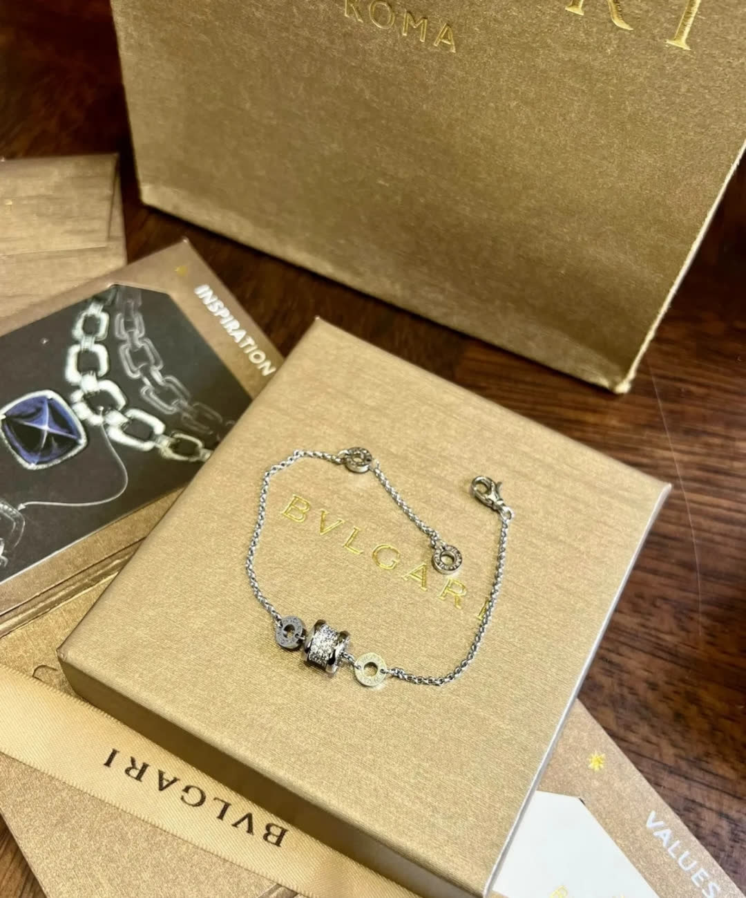Bvlgari Small Diamond Charm Bracelet