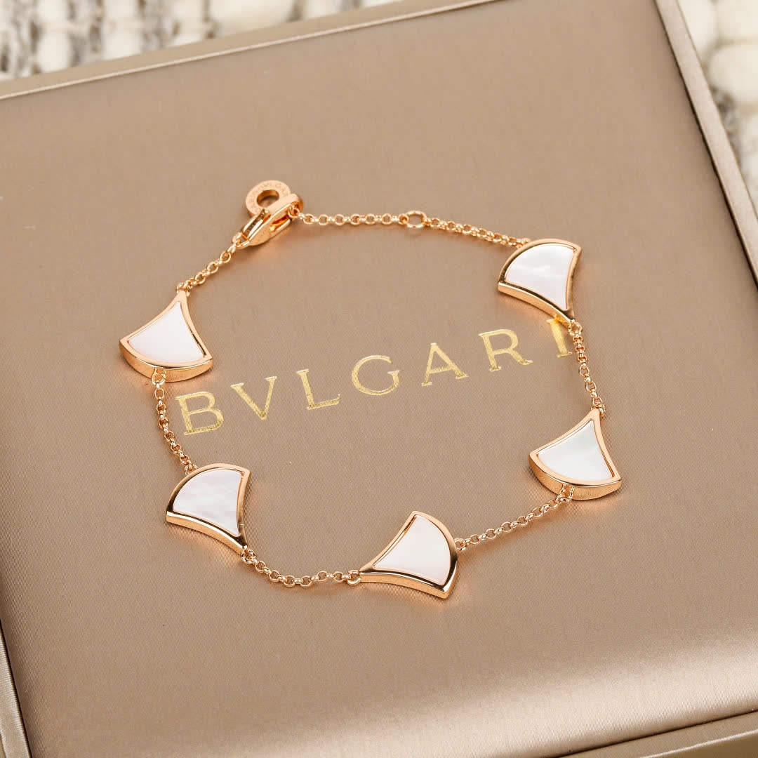 Bvlgari Gold and White Onyx Bracelet