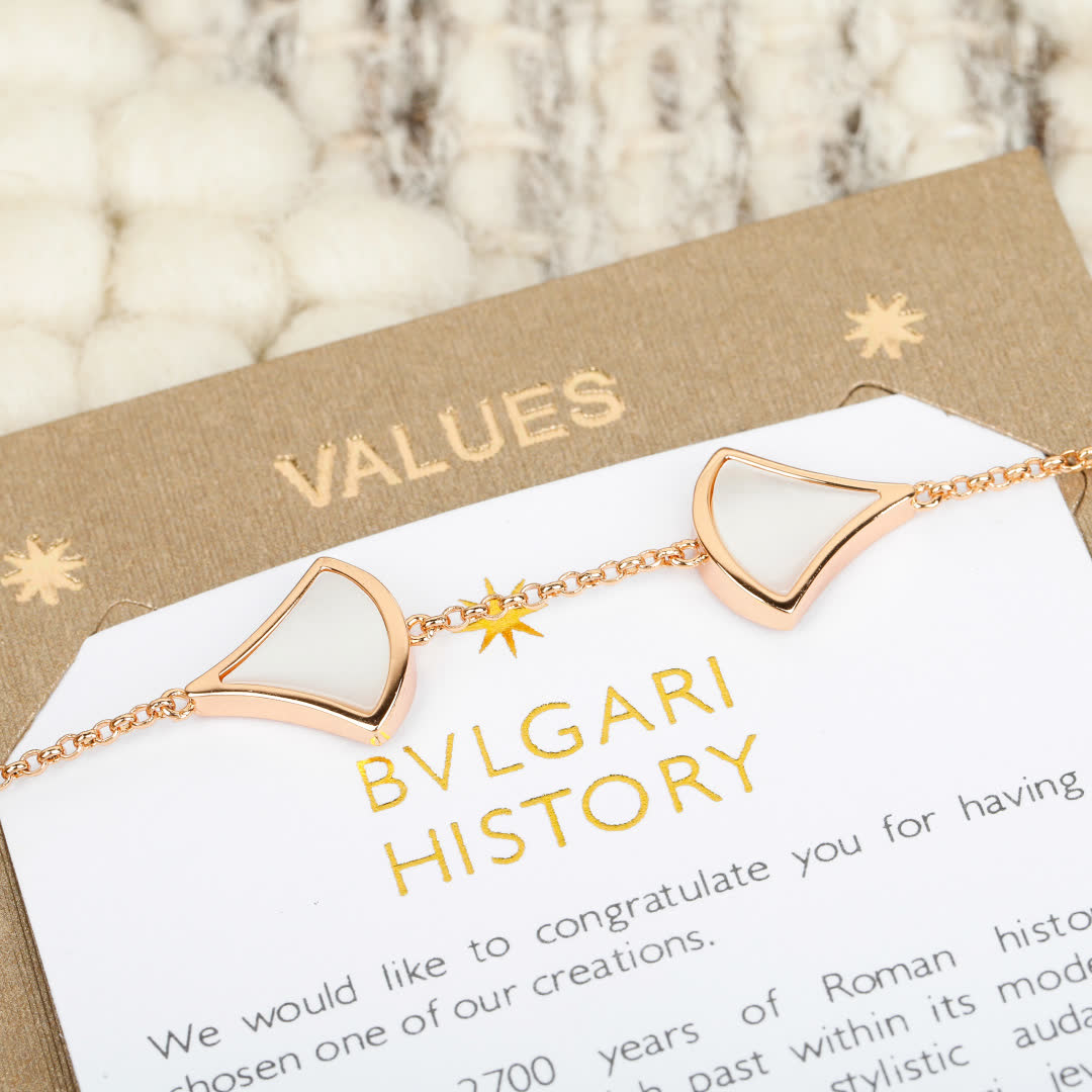 Bvlgari Gold and White Onyx Bracelet