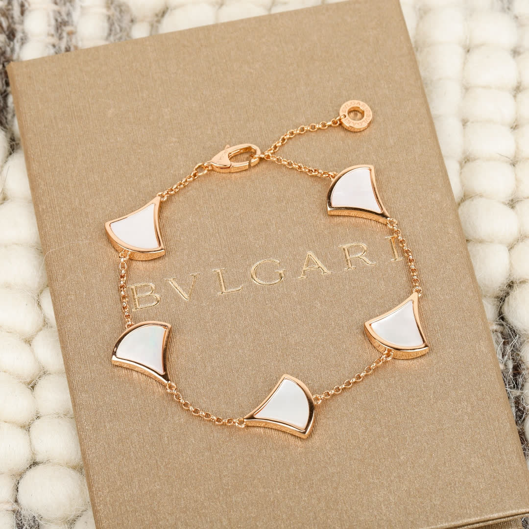 Bvlgari Gold and White Onyx Bracelet