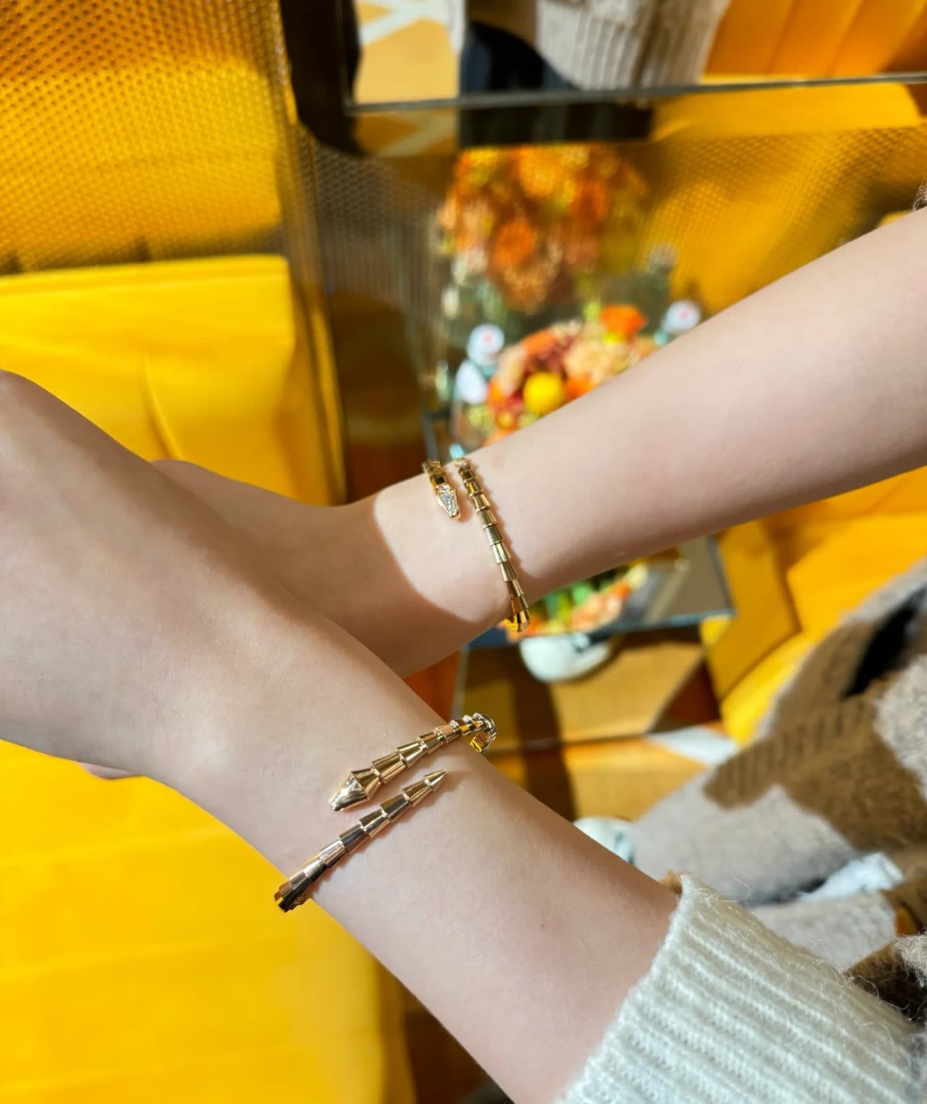 Bvlgari Gold Tone Crystal Bracelet Bvlgari Gold Tone Crystal Bracelet