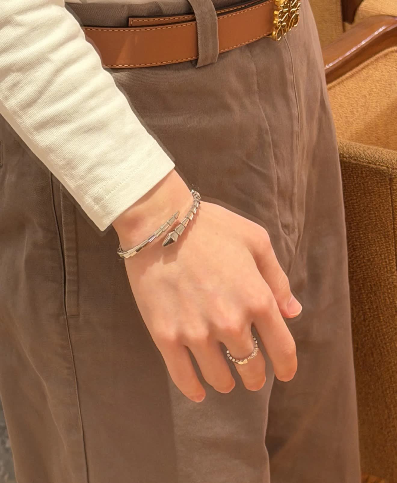 Bvlgari Gold Tone Crystal Bracelet