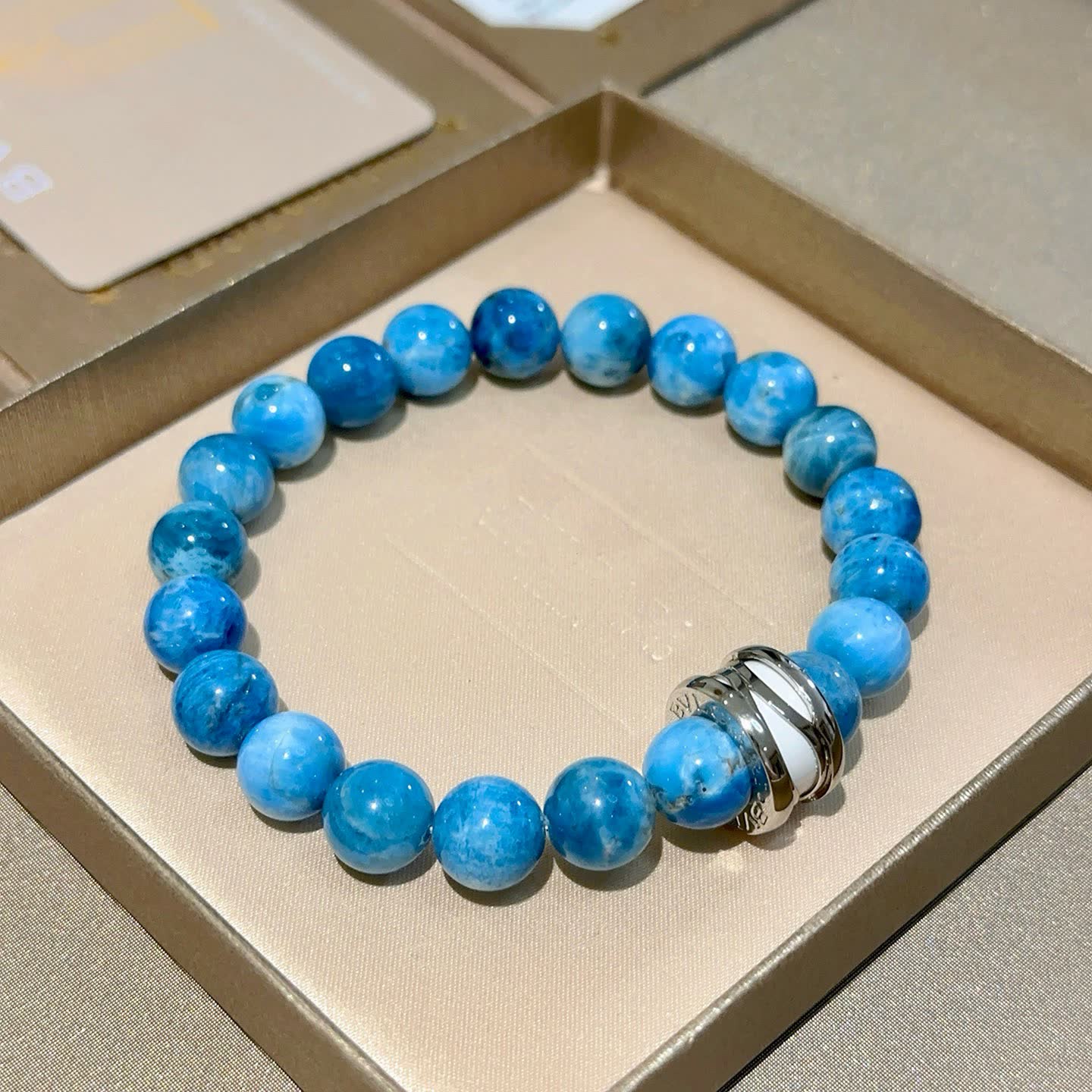 Bvlgari Blue Agate Beaded Bracelet Bvlgari Blue Agate Beaded Bracelet