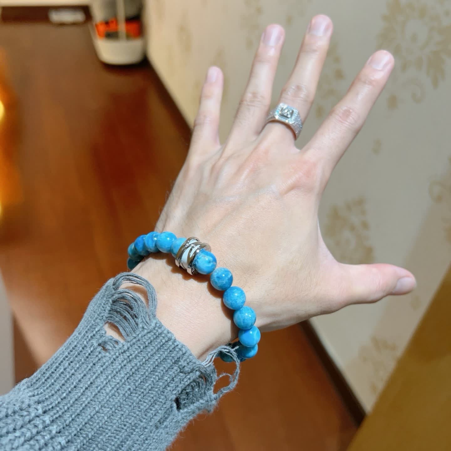 Bvlgari Blue Agate Beaded Bracelet