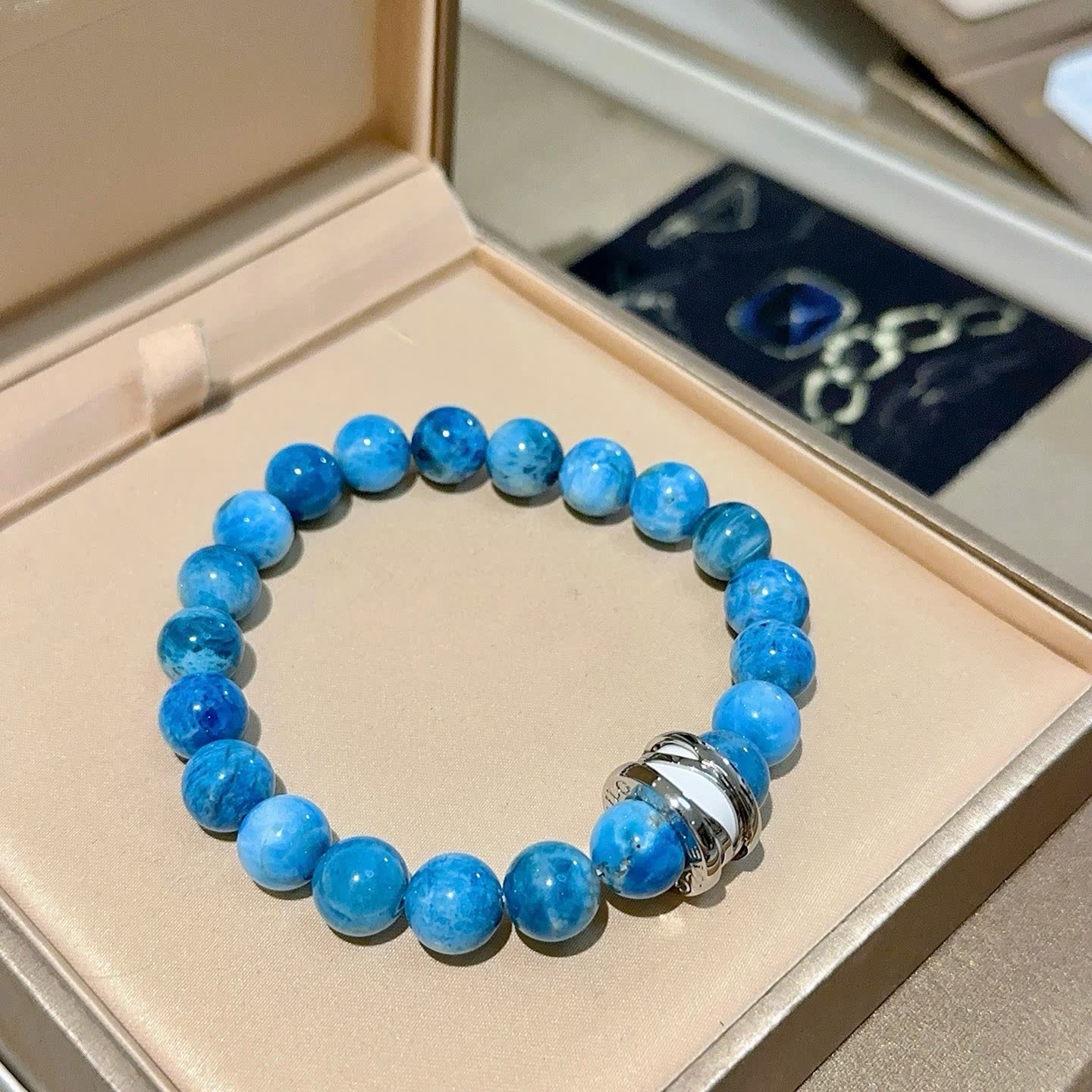 Bvlgari Blue Agate Beaded Bracelet