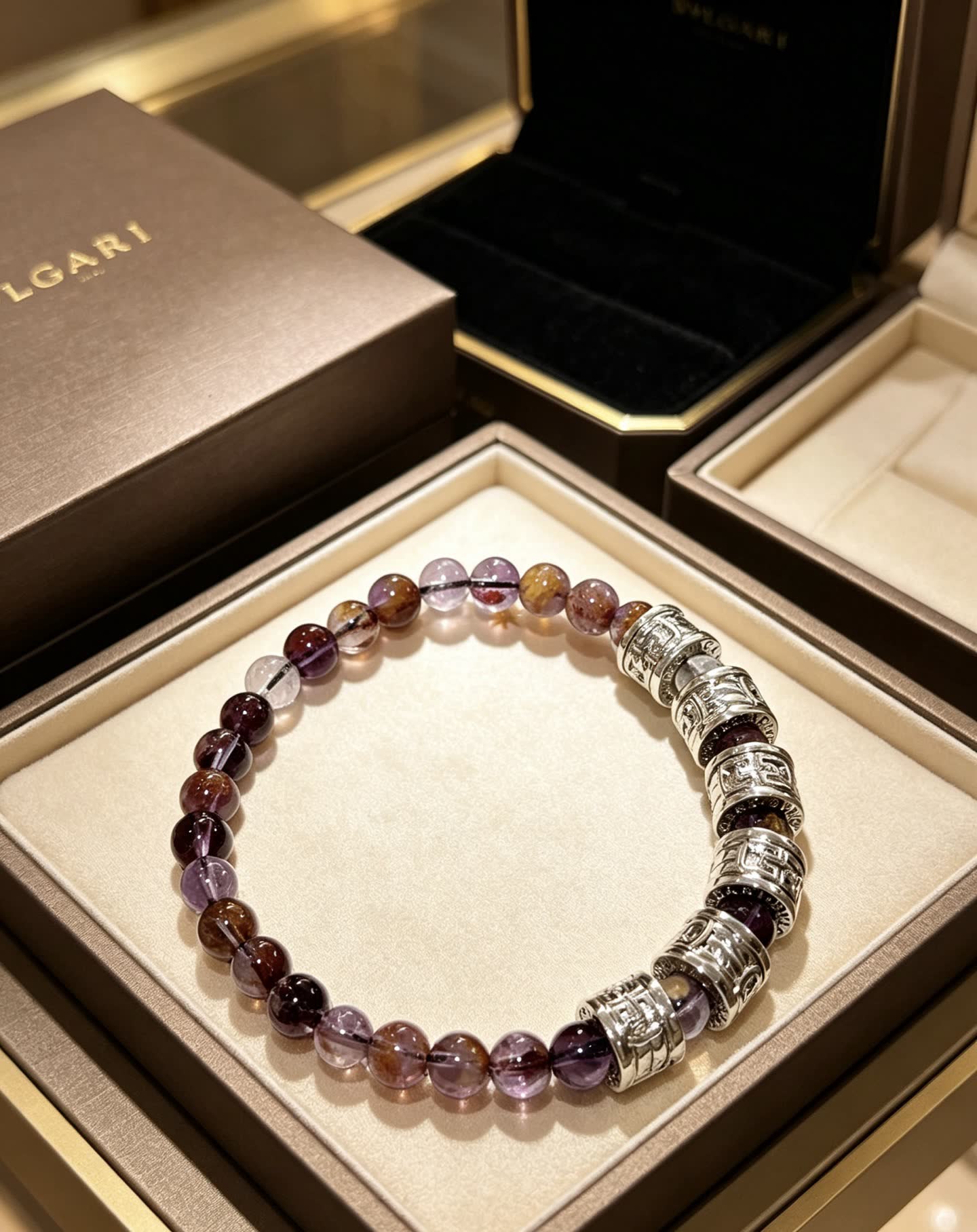 Bvlgari Amethyst Beaded Bracelet Bvlgari Amethyst Beaded Bracelet