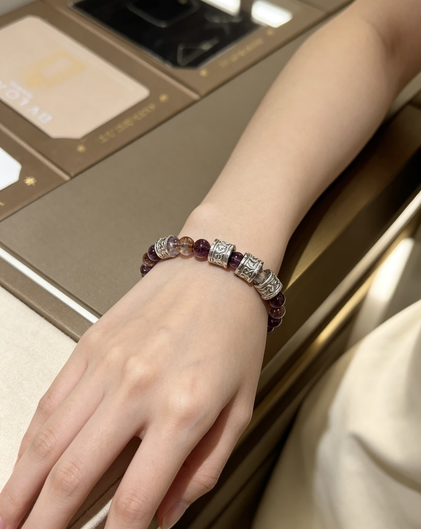 Bvlgari Amethyst Beaded Bracelet
