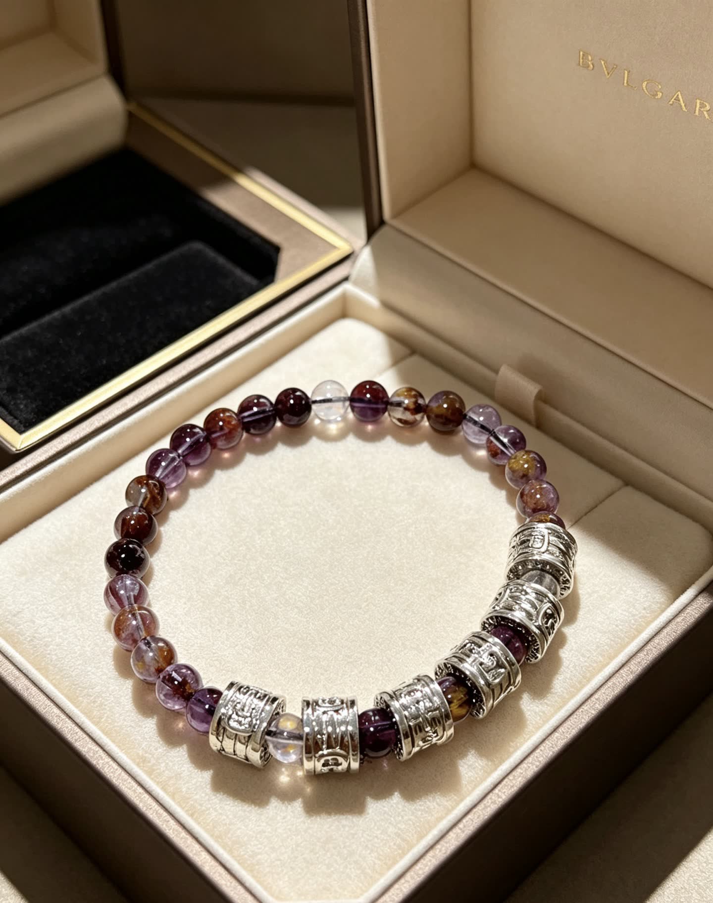 Bvlgari Amethyst Beaded Bracelet