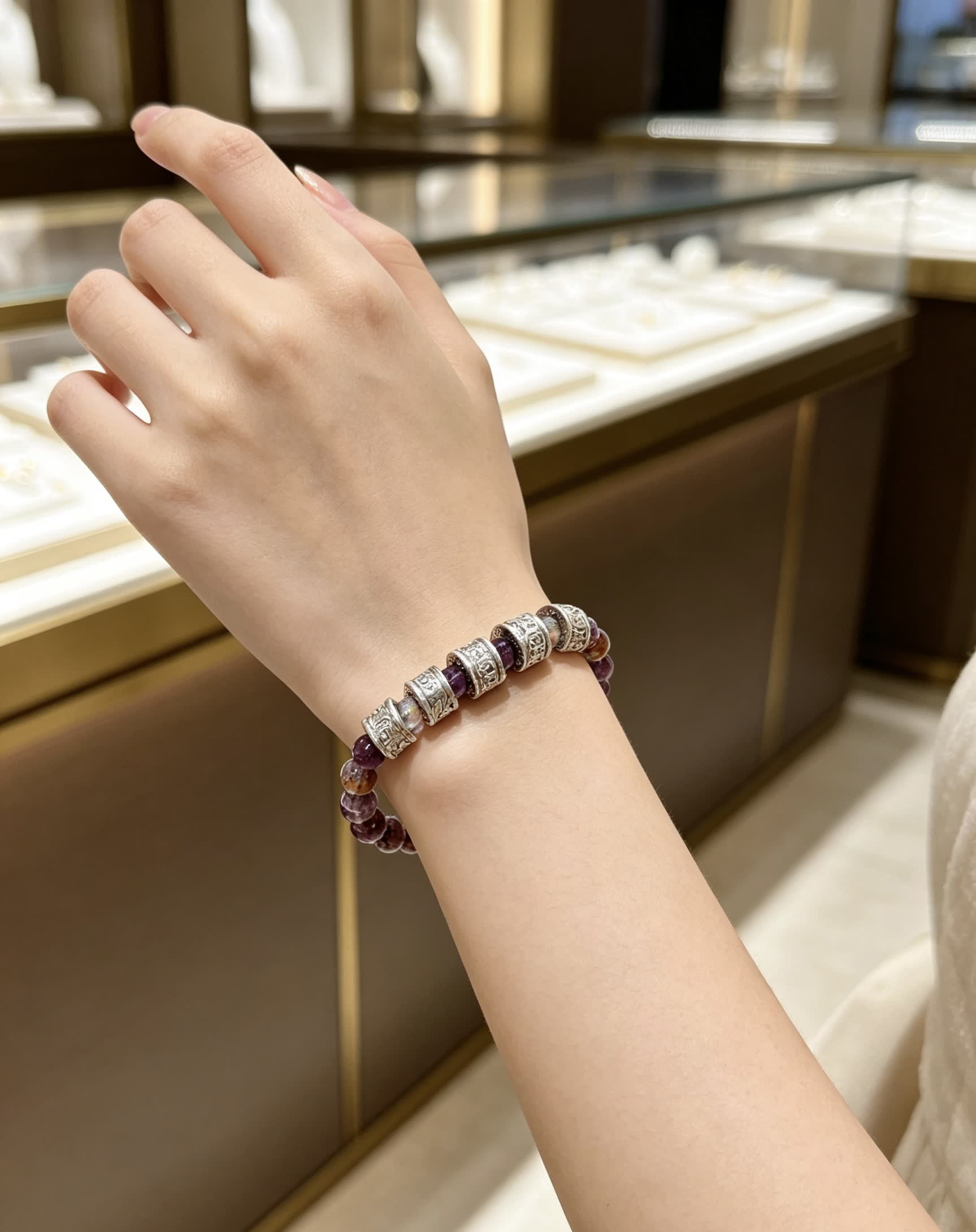 Bvlgari Amethyst Beaded Bracelet