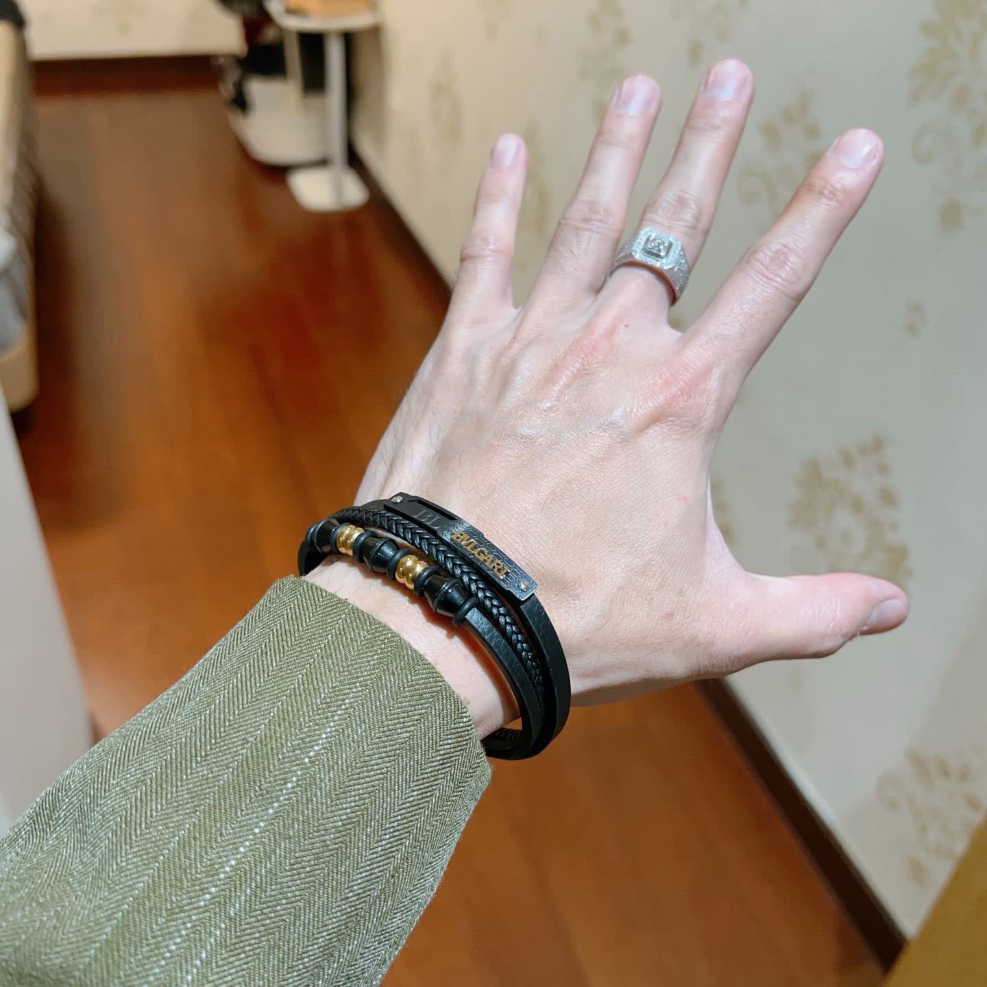 Bvlgari Black Leather Bracelet